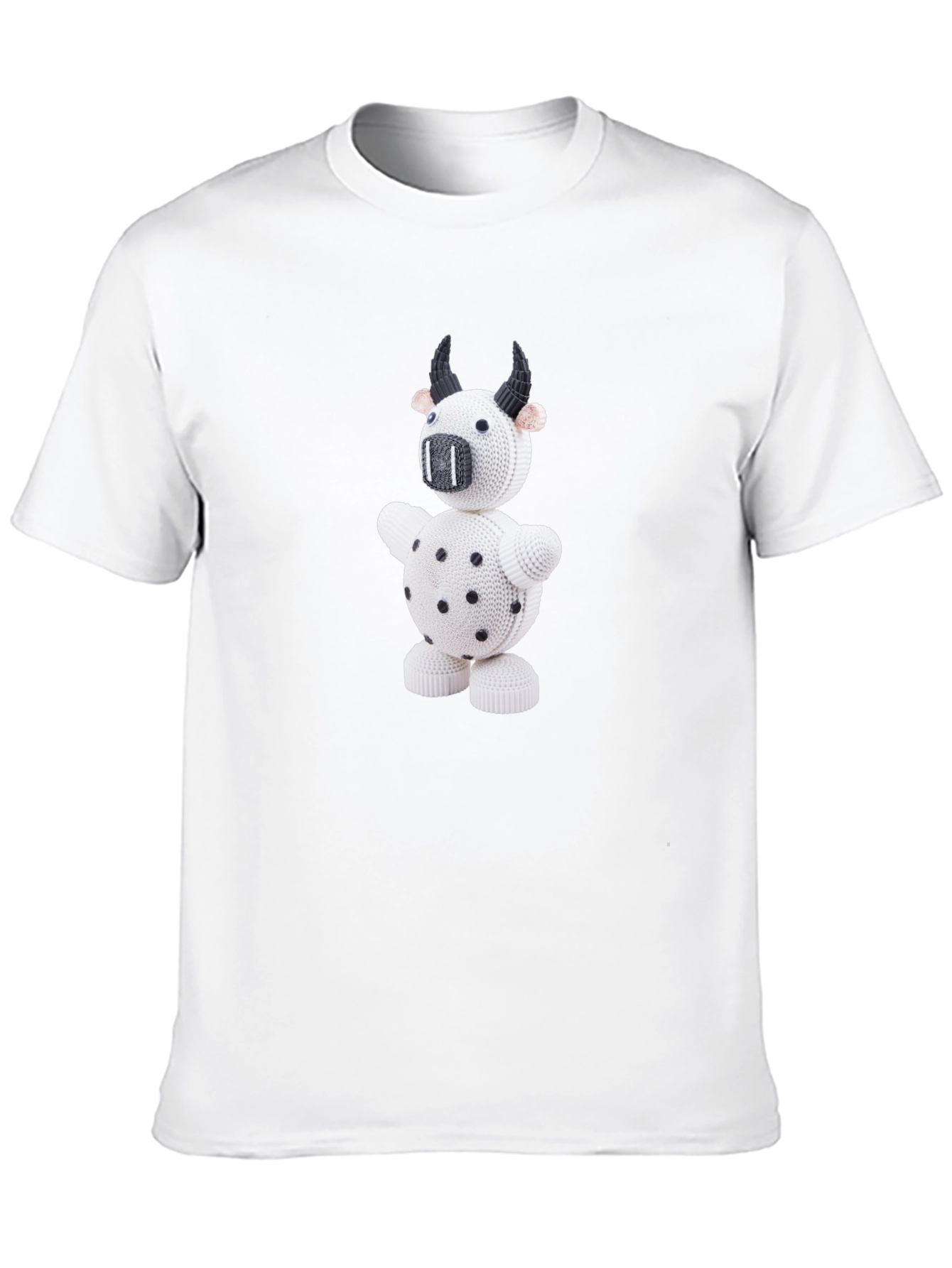 Black Fun Black T-Shirt with Cow Graphic view 10