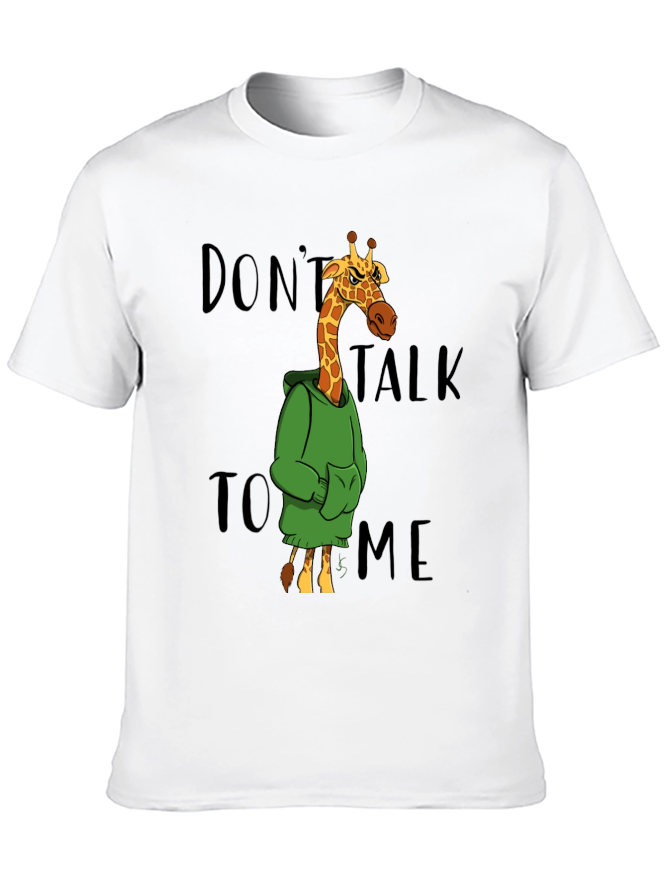 Black Don't Talk to Me Giraffe Graphic T-Shirt view 10