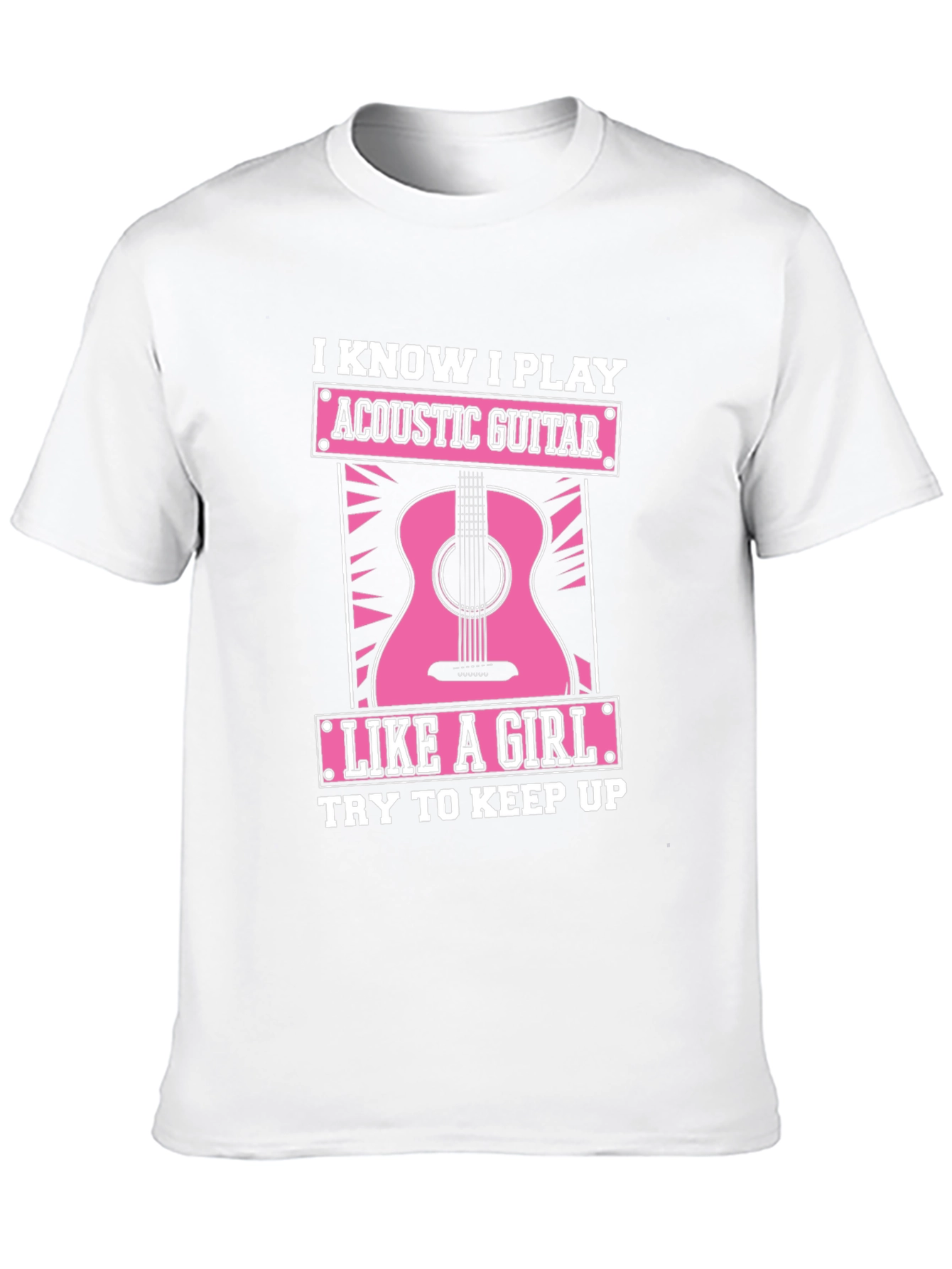 Black Acoustic Guitar Like a Girl Black T-Shirt view 10