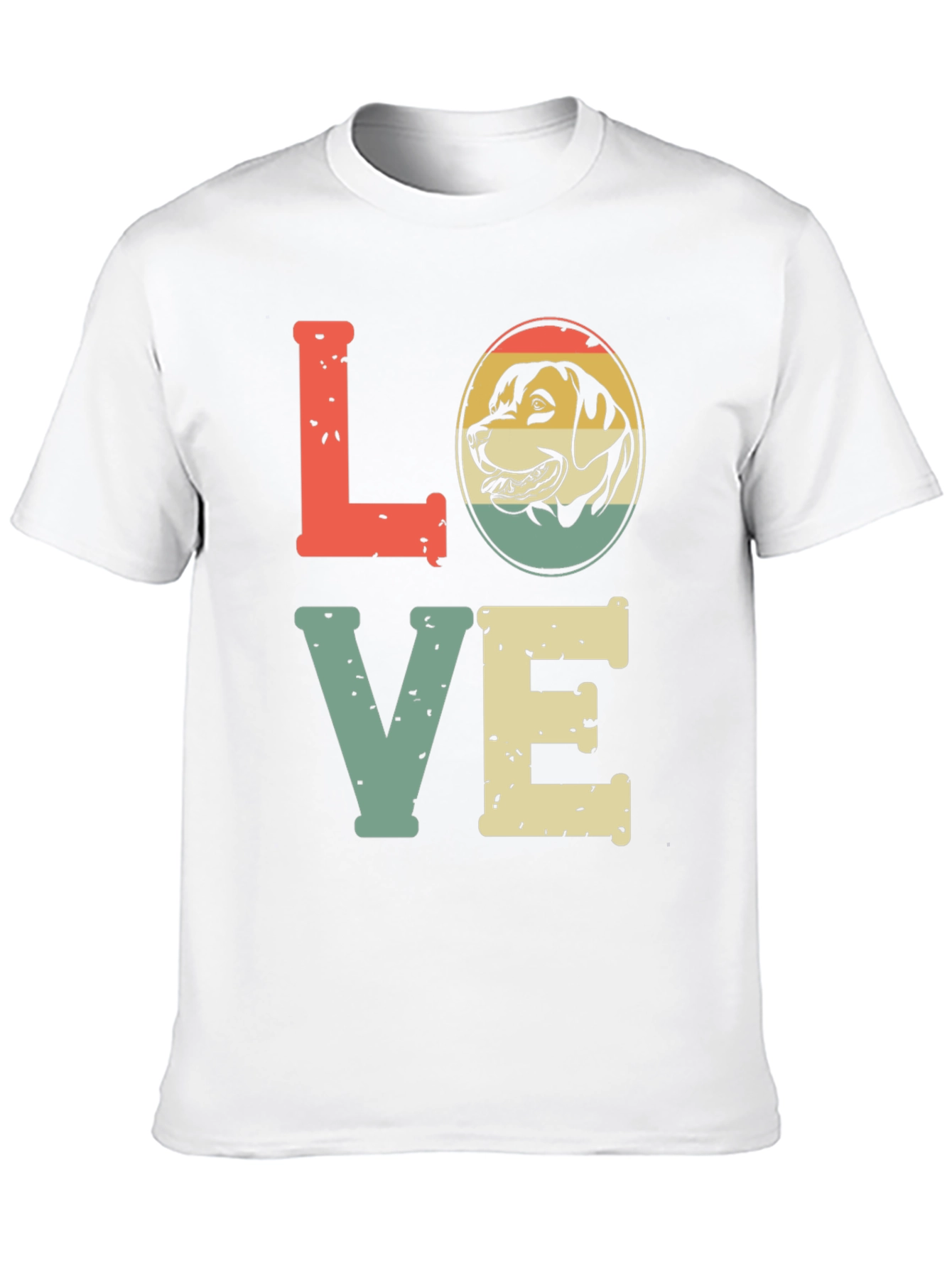 Black Retro Dog Lover T-Shirt - "LOVE" Design view 10
