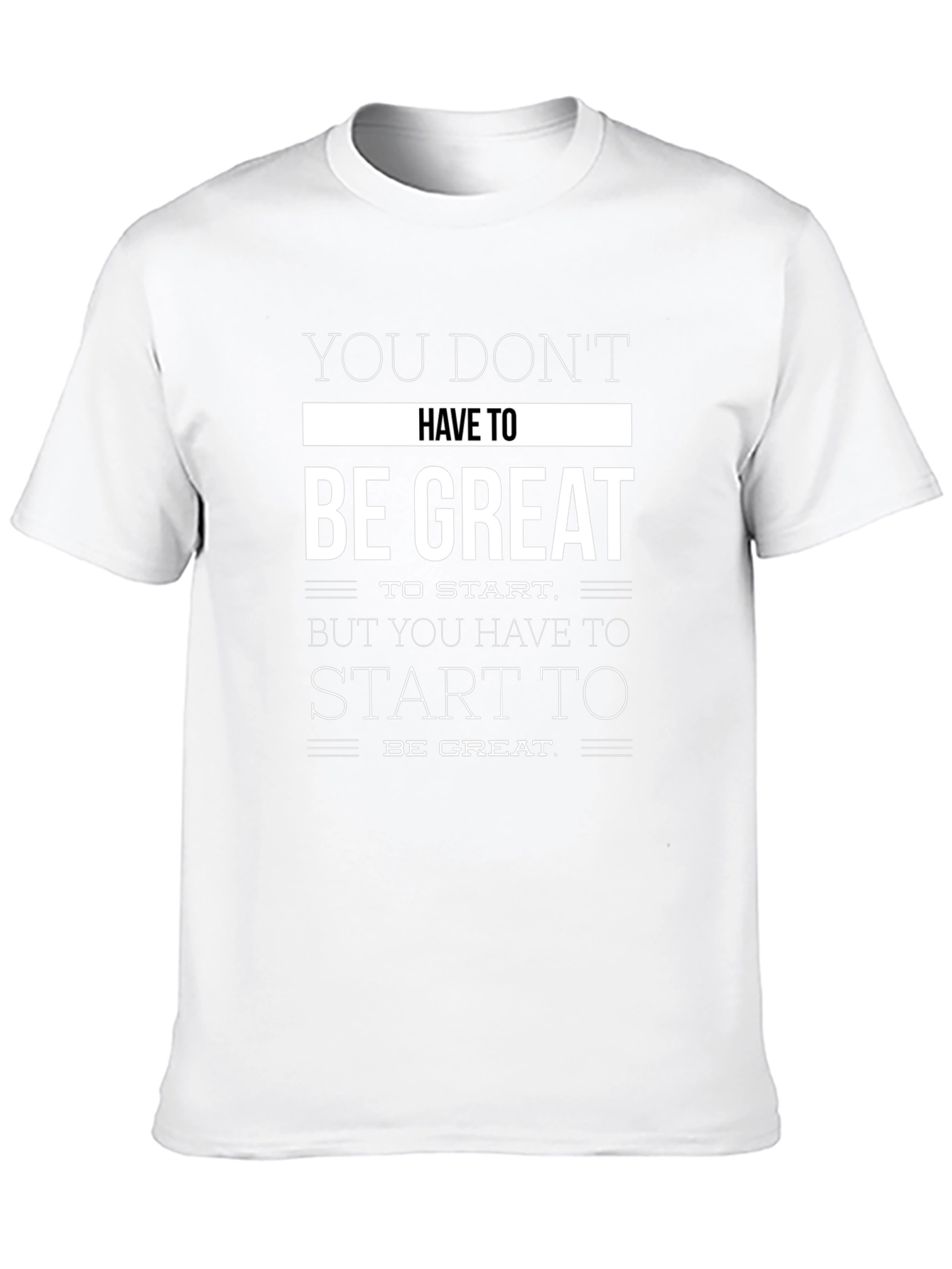 Black Motivational Black T-Shirt: Be Great view 10