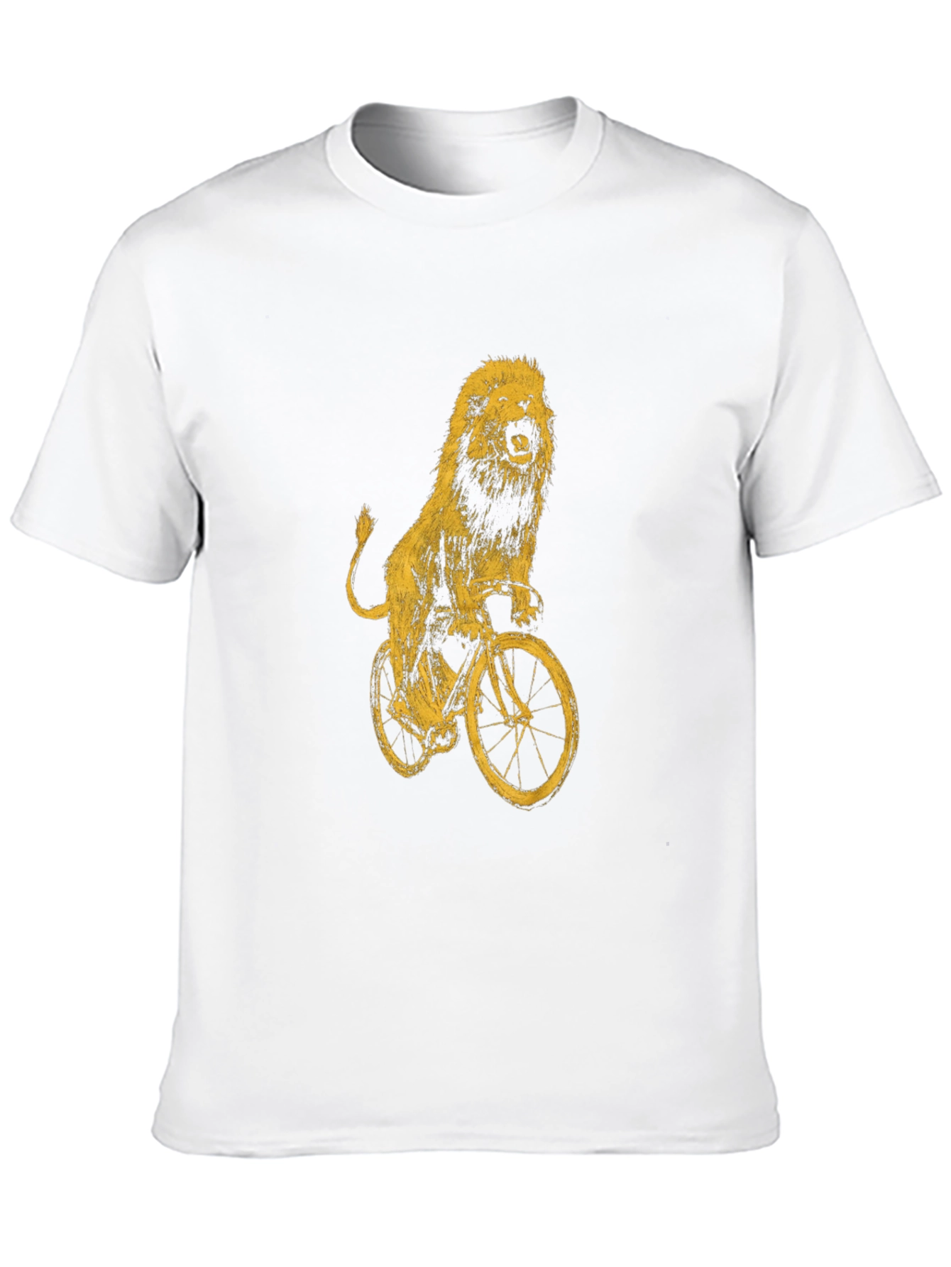 Black Lion on Bike Graphic Tee - Black Cotton T-Shirt view 10