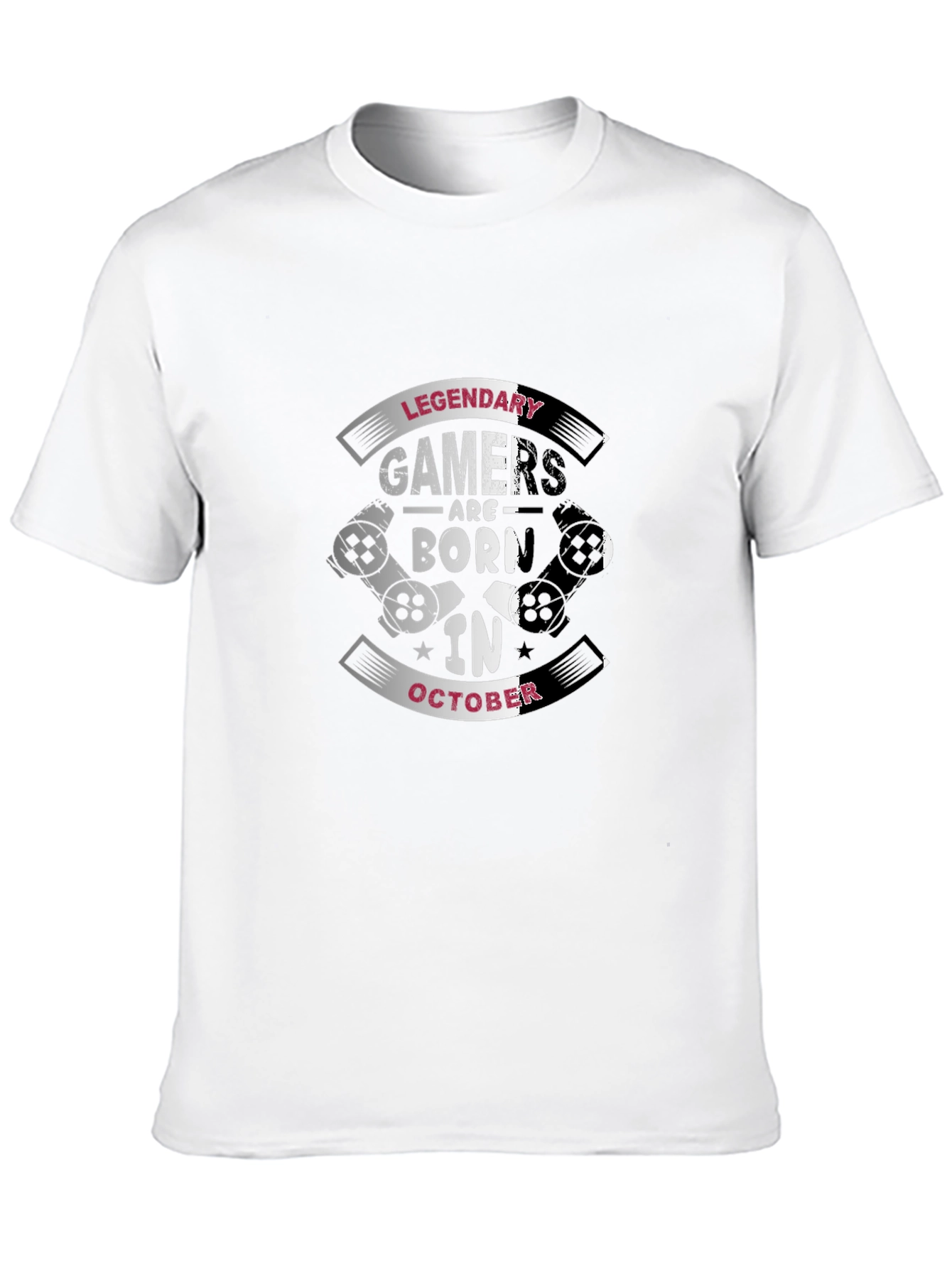 Black Legendary Gamers Born in October Black T-Shirt view 10
