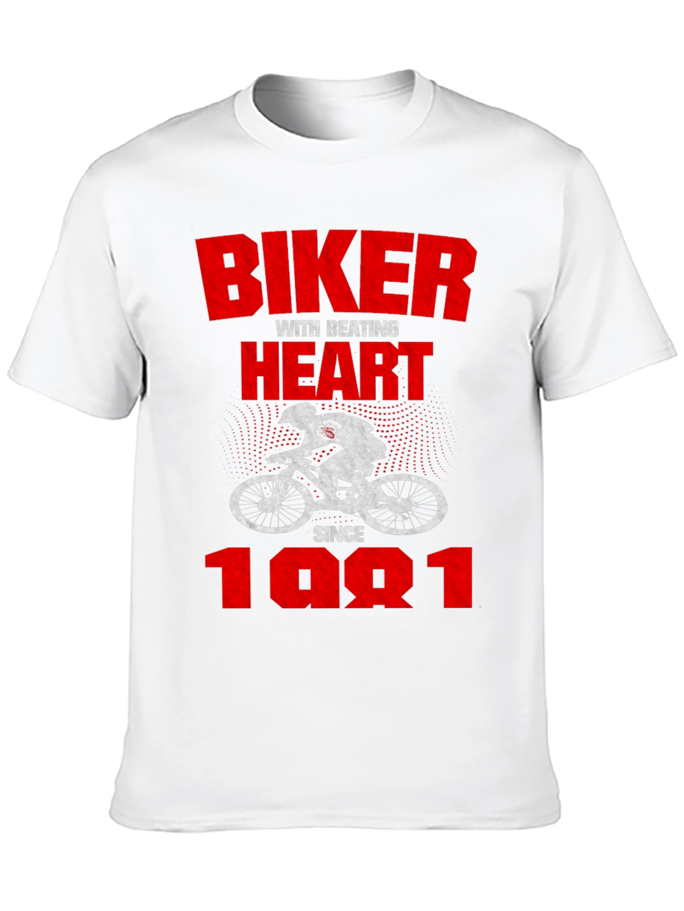 Black Biker Heartbeat Since 1981 Graphic Tee view 10