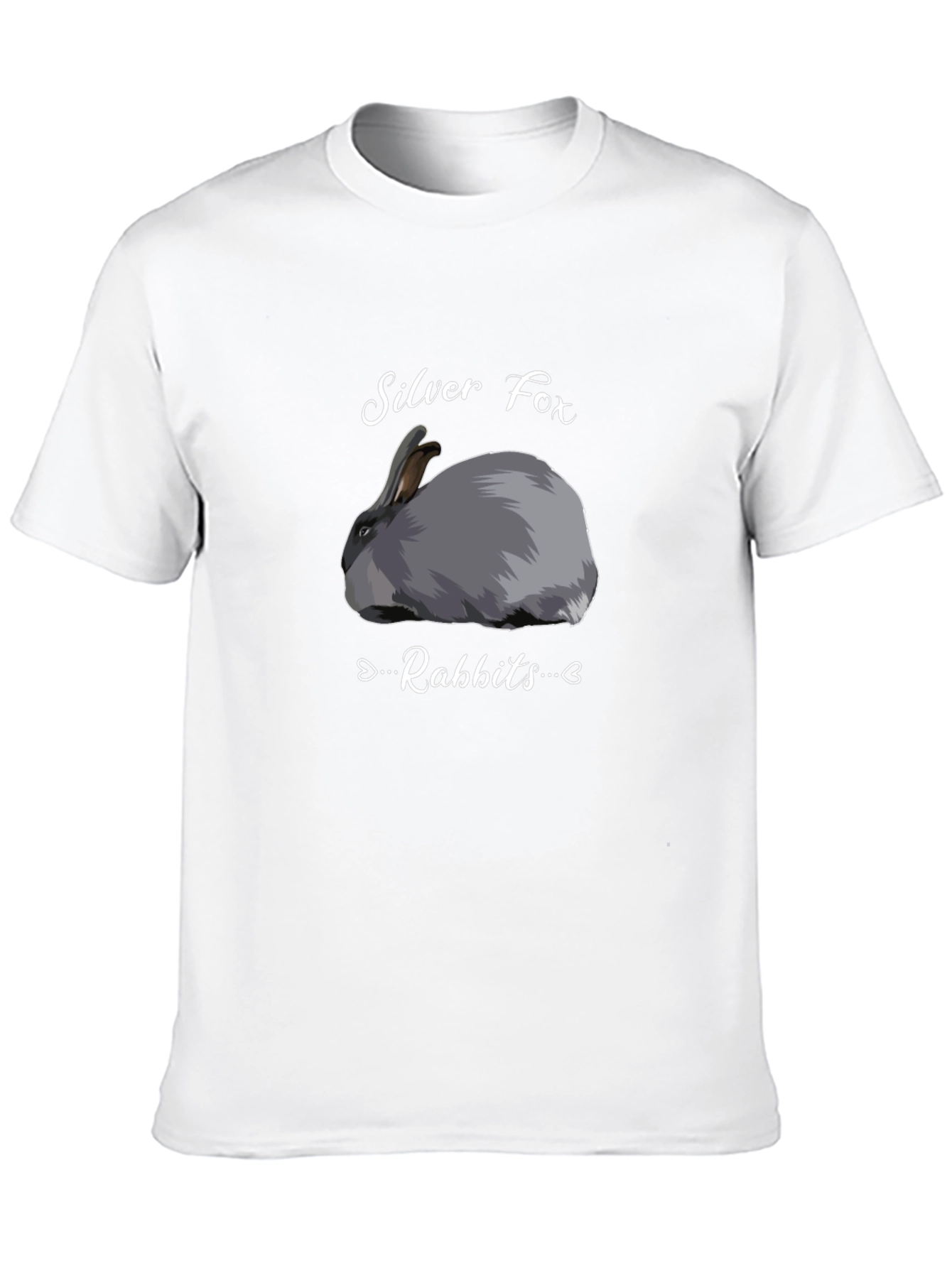 Black Silver Fox Rabbits Graphic T-Shirt - Black view 10