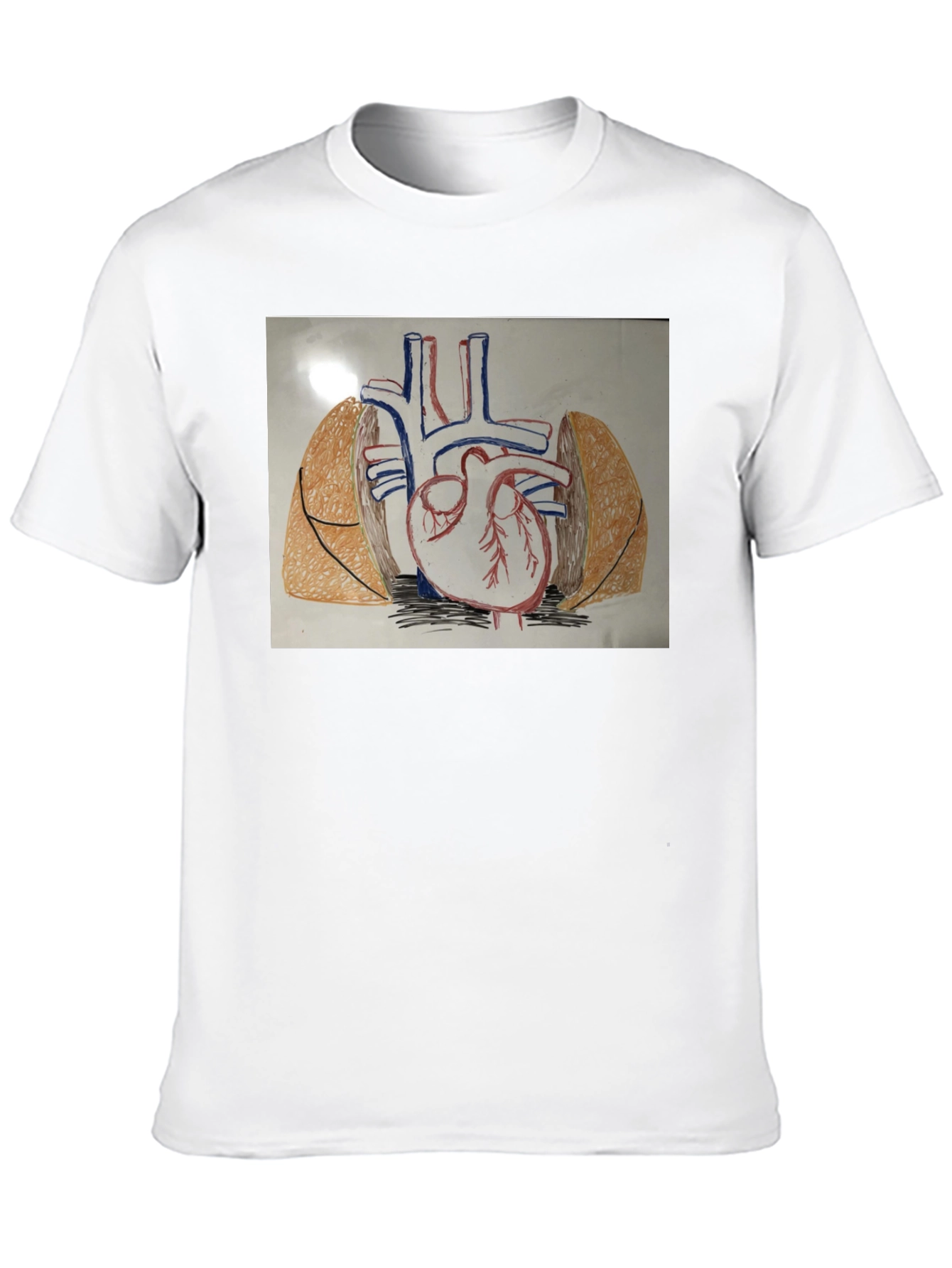 Black Anatomy Heart T-Shirt - Black Cotton Graphic Tee view 10