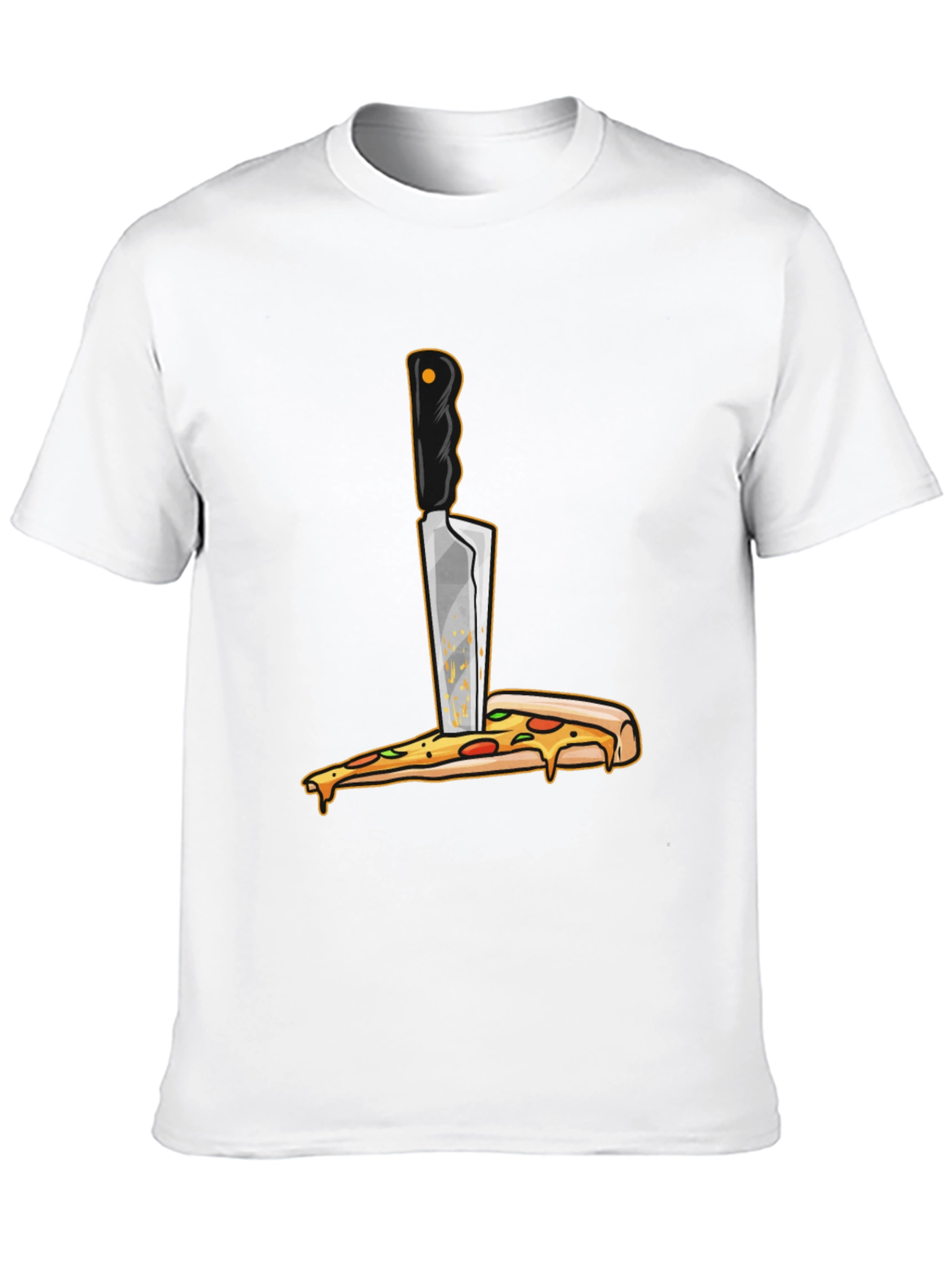 Black Pizza Knife T-Shirt - Funny Foodie Graphic Tee view 10