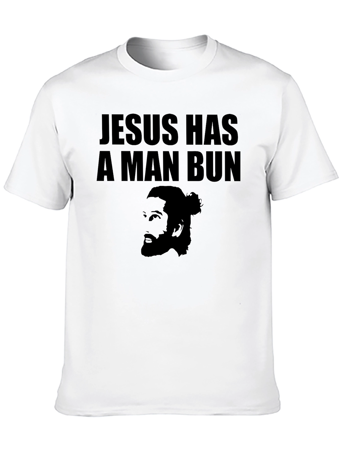 Black Jesus Has a Man Bun Graphic Tee - Black T-Shirt view 10