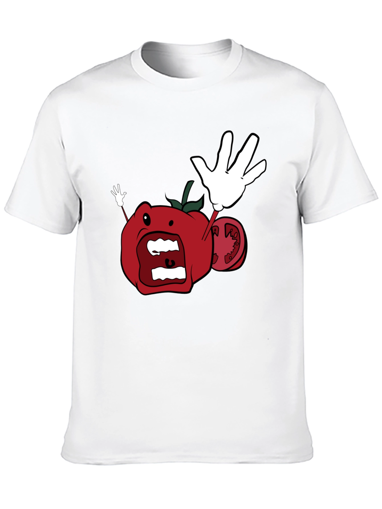 Tomato Cartoon Black T-Shirt - 10