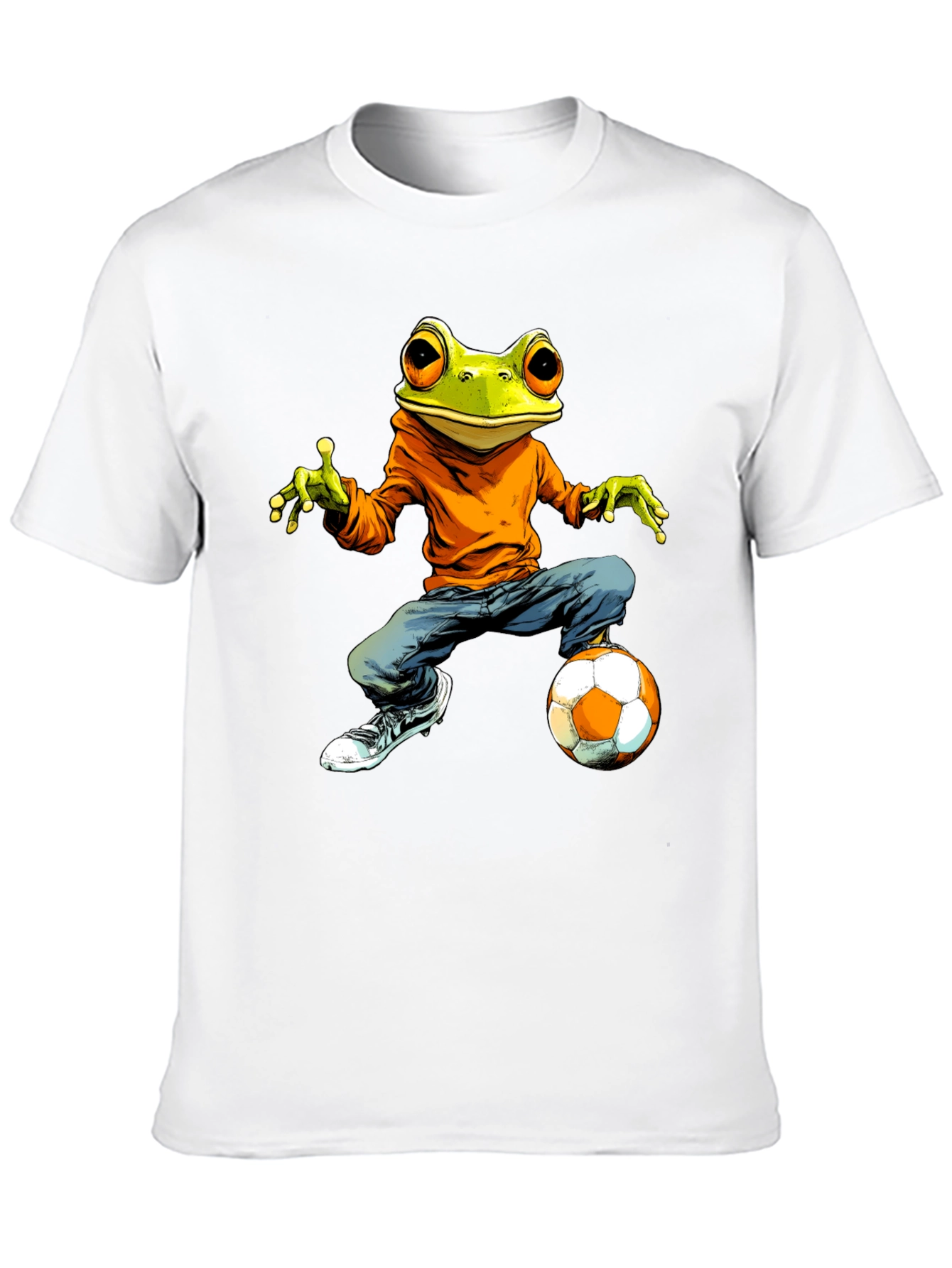 Black Frog Soccer Player Graphic Tee view 10
