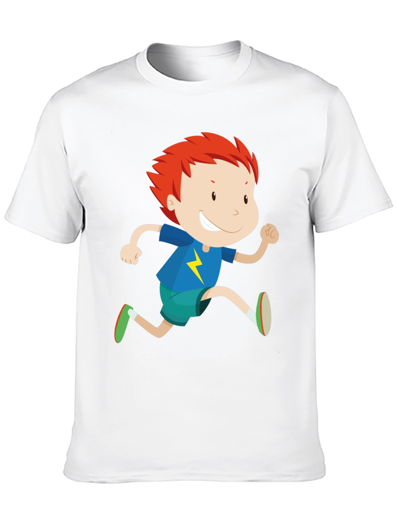 Black Boy Running Graphic Print Crew Neck T-Shirt view 10