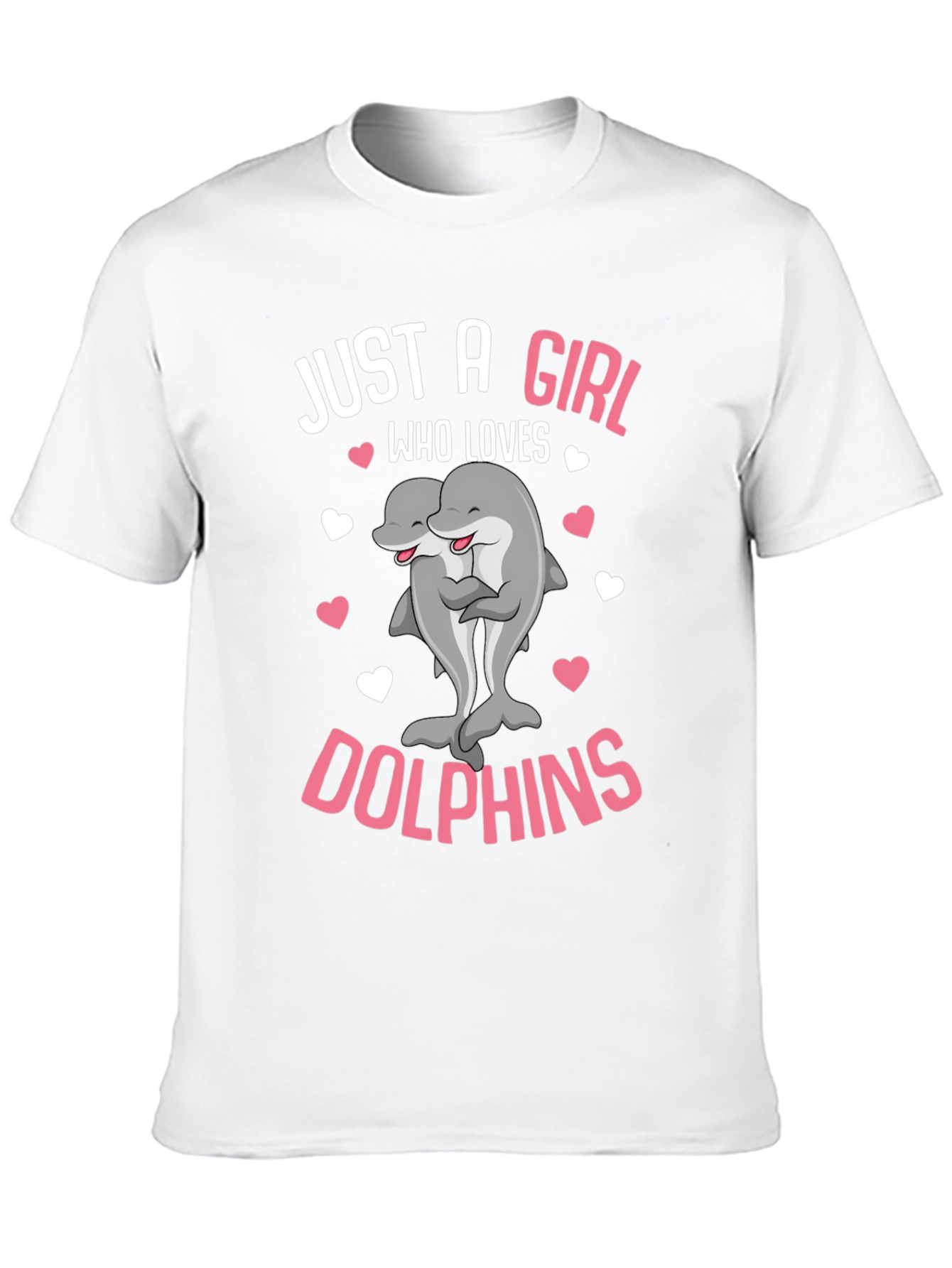Black Just a Girl Who Loves Dolphins T-Shirt view 10