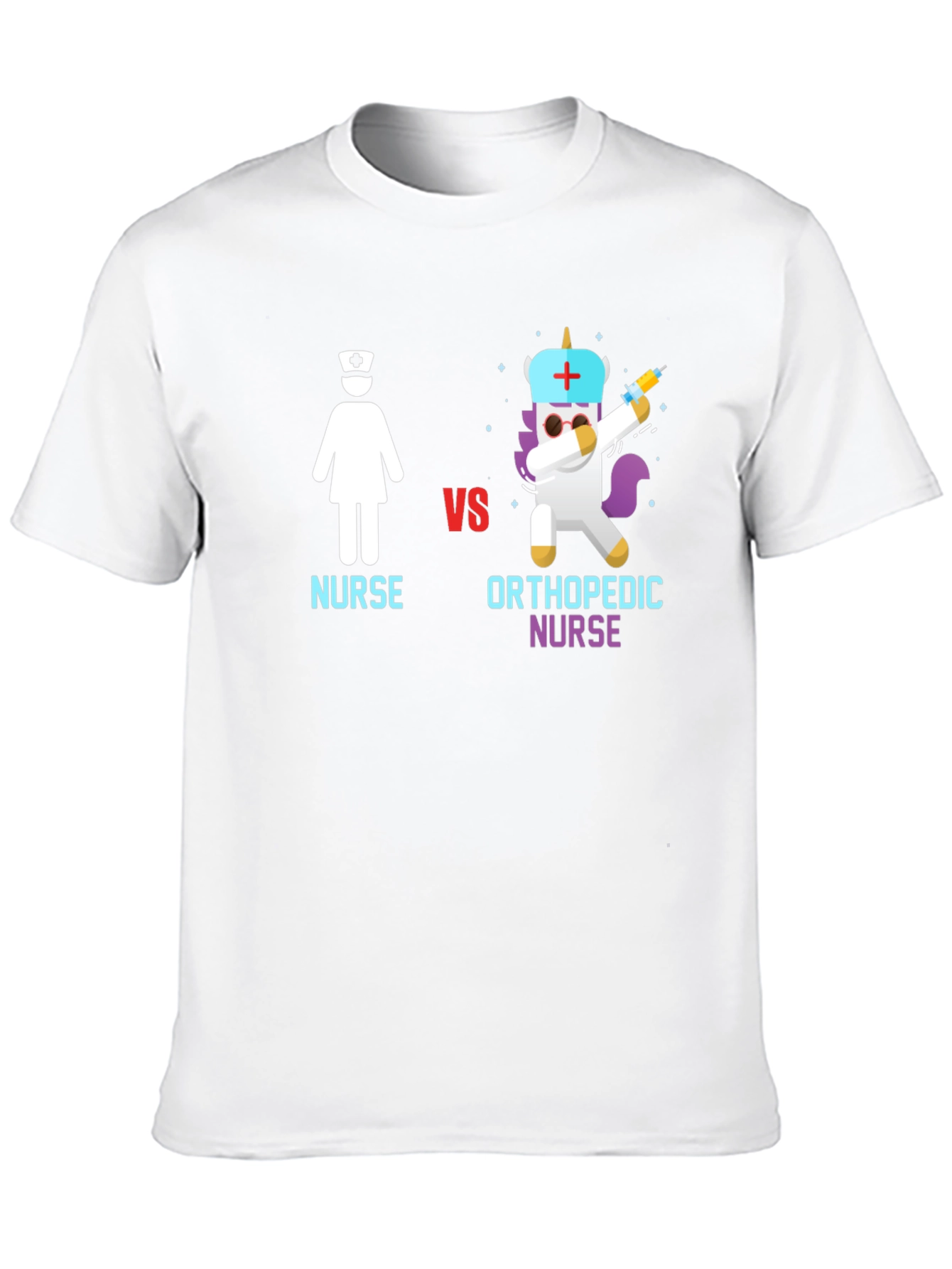 Black Nurse vs Orthopedic Nurse T-Shirt - Black Cotton Tee view 10