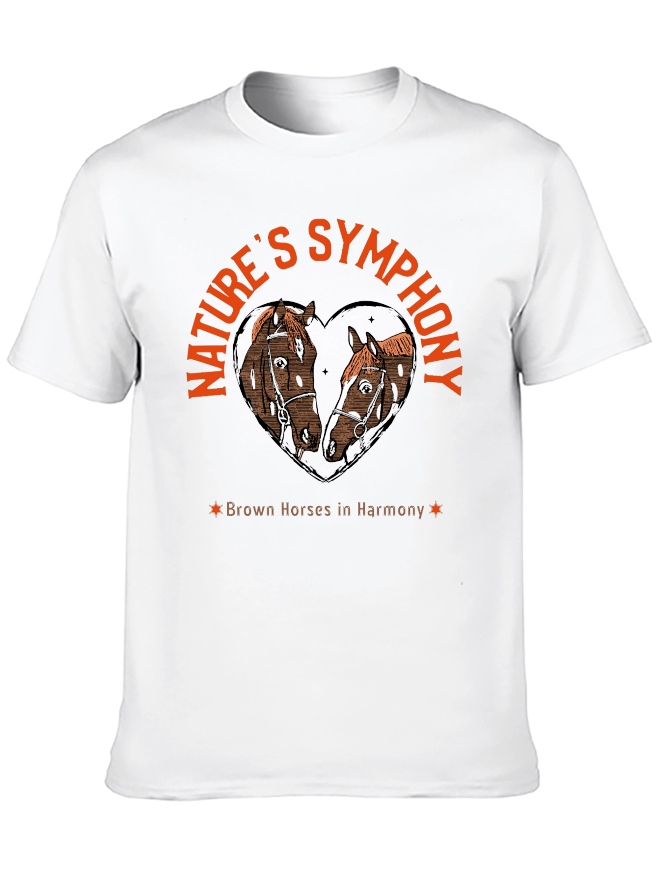 Black Nature's Symphony Brown Horses in Harmony T-Shirt view 10