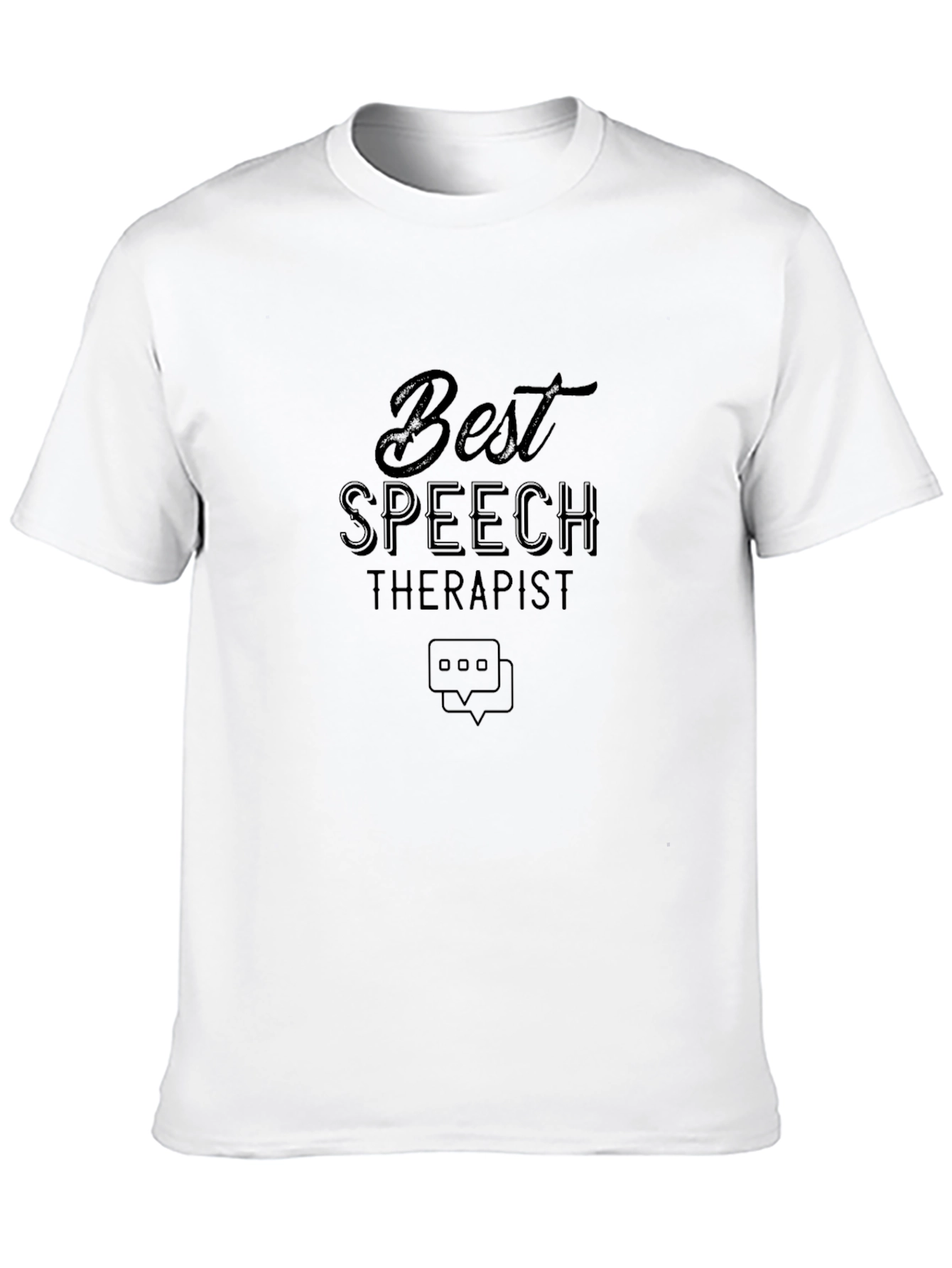 Black Best Speech Therapist T-Shirt, Black Crew Neck Tee view 10