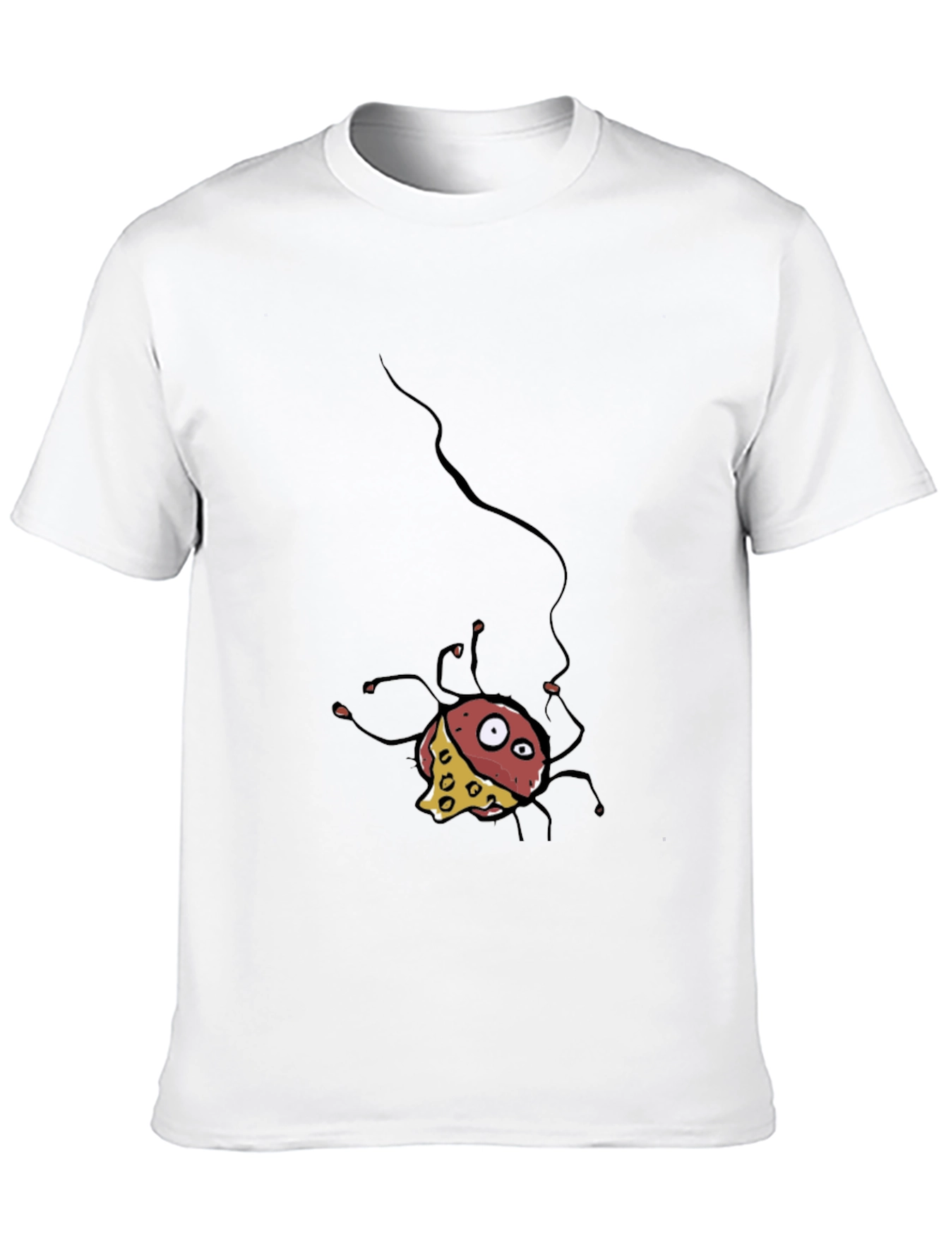 Black Funny Spider Cheese T-Shirt - Black view 10