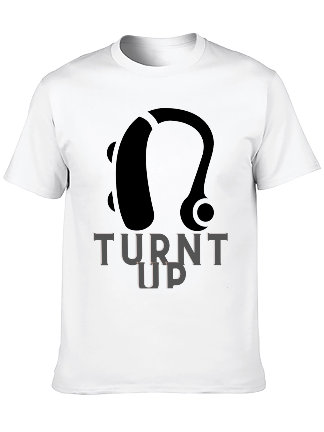 Turnt Up Hearing Aid Black Graphic Tee - 10