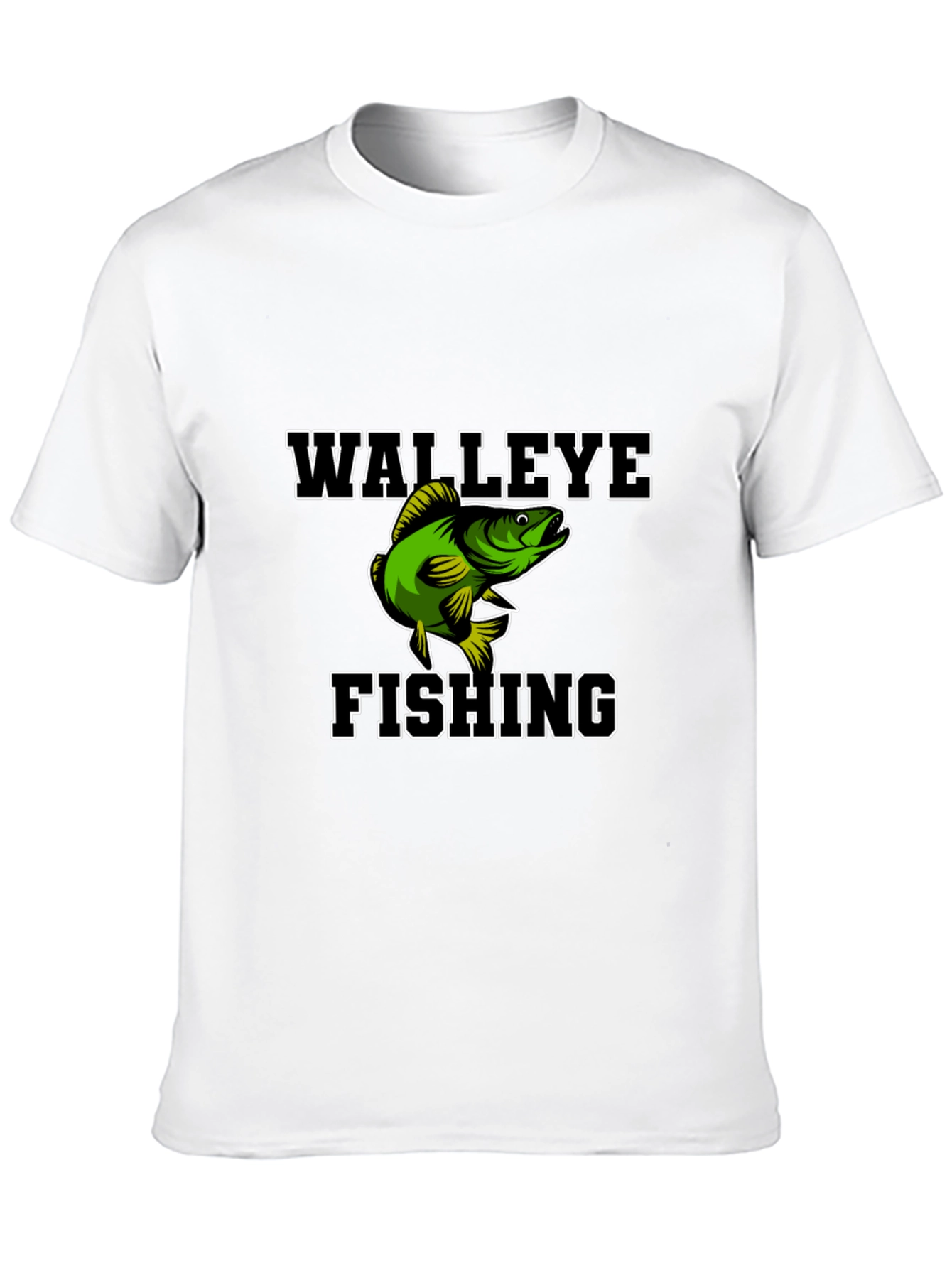 Black Walleye Fishing Graphic Tee - Black Cotton Blend Shirt view 10