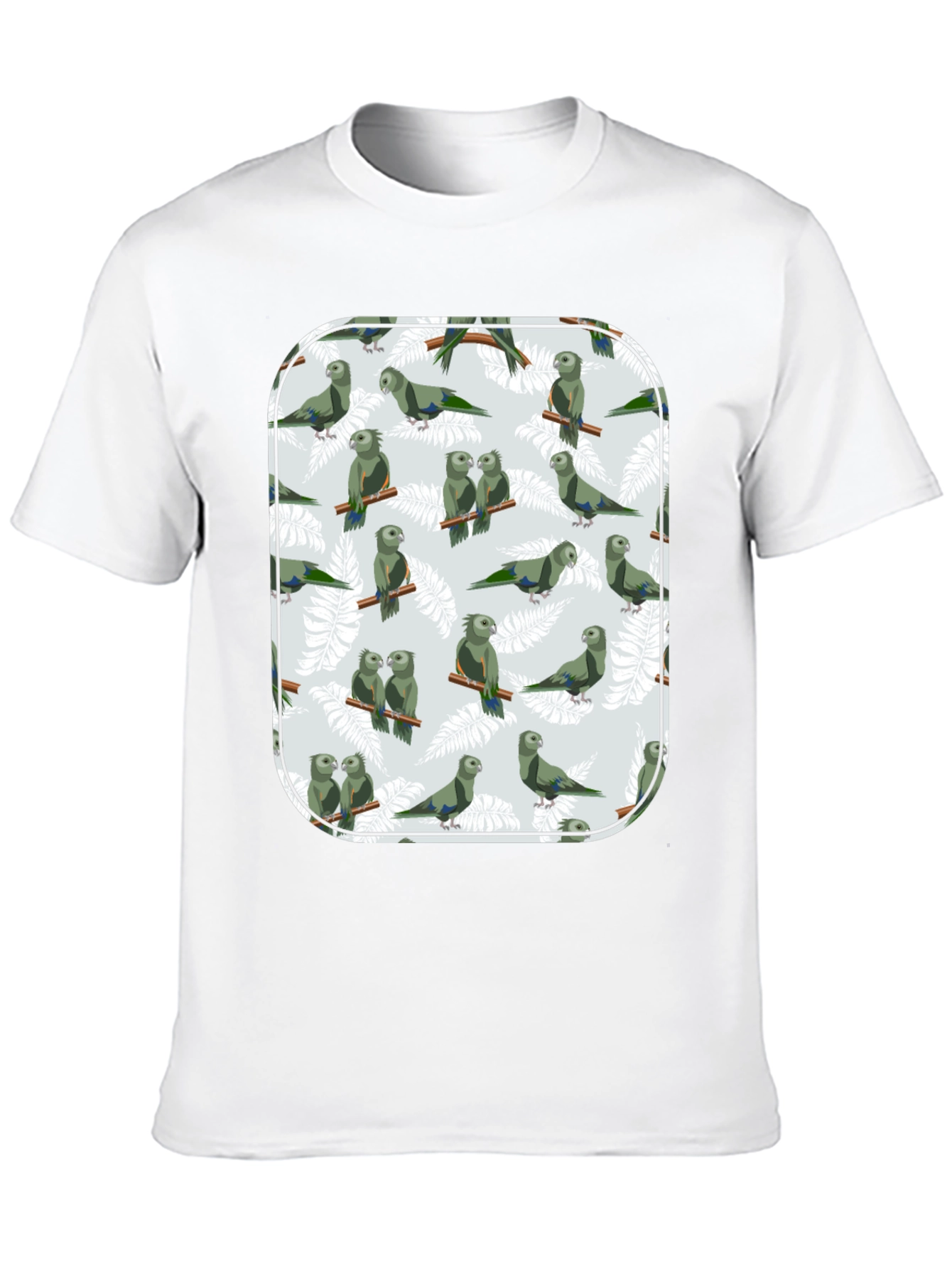 Black Parrot Print T-Shirt - Unique Graphic Tee view 10