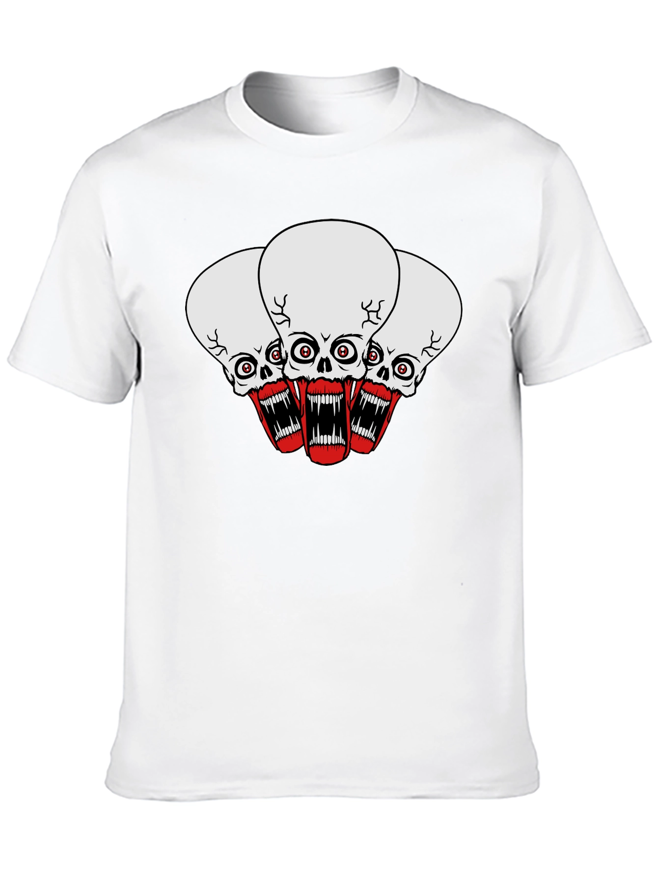 Black Screaming Skull Graphic Tee - Men's Black T-Shirt view 10