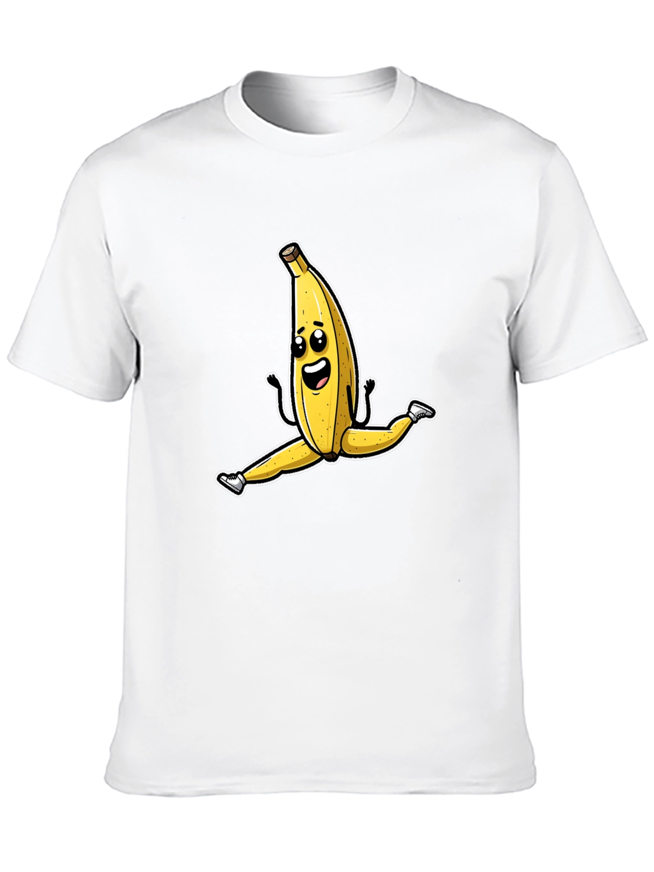 Black Banana Split T-Shirt - Funny Fruit Cartoon Tee view 10