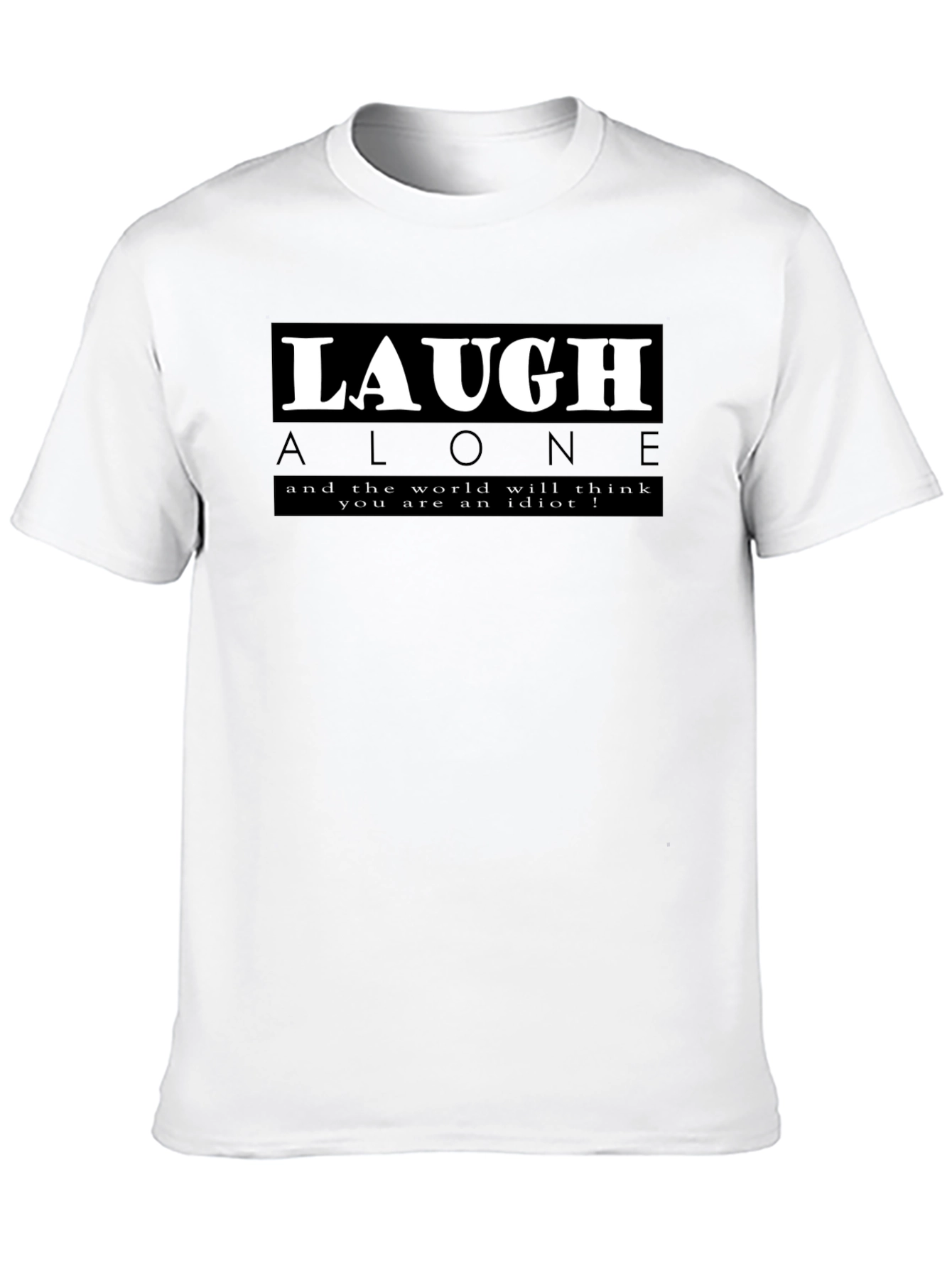 Black Laugh Alone Graphic Tee - Black Cotton Blend view 10