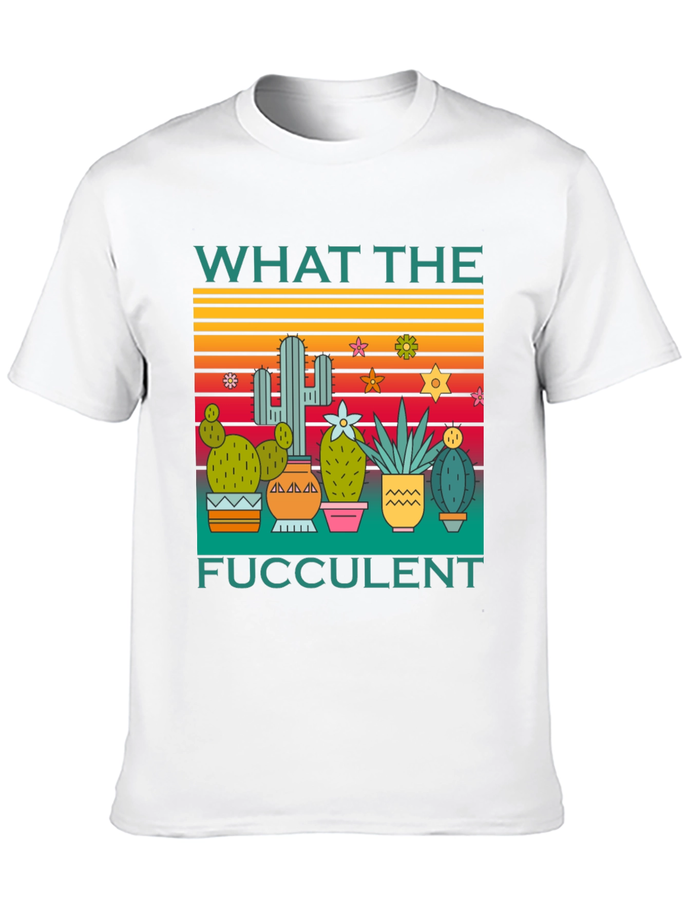Black What the Fucculent T-Shirt Cactus Graphic Tee view 10
