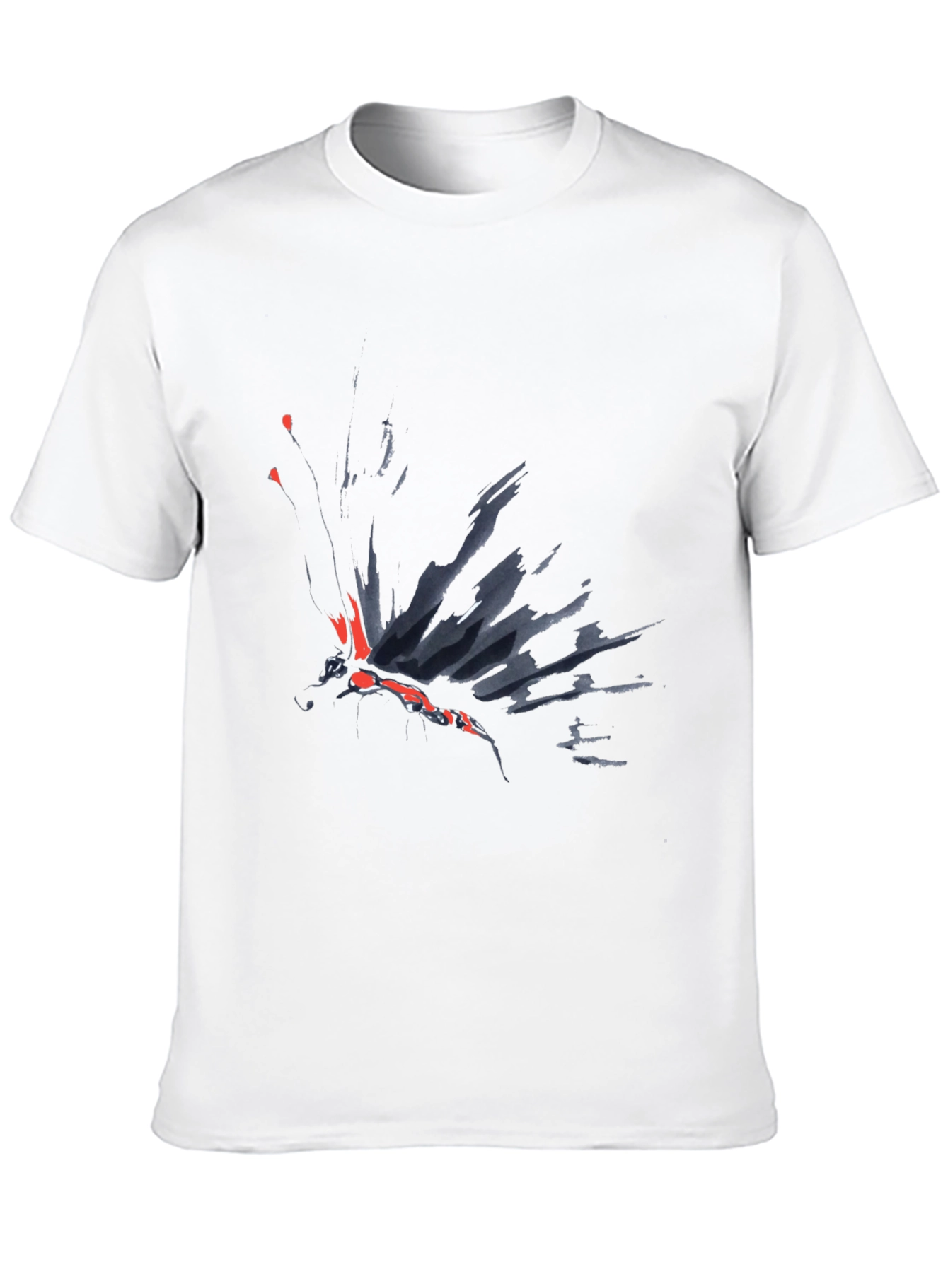 Black Abstract Butterfly Graphic Black T-Shirt view 10