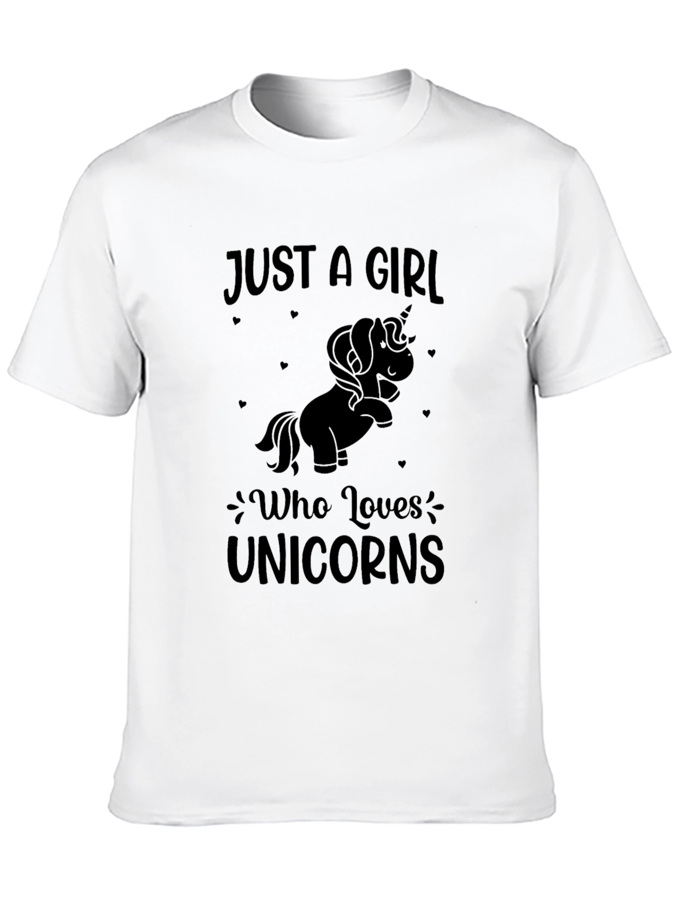Black Unicorn Lover T-Shirt - Just A Girl Who Loves Unicorns view 10