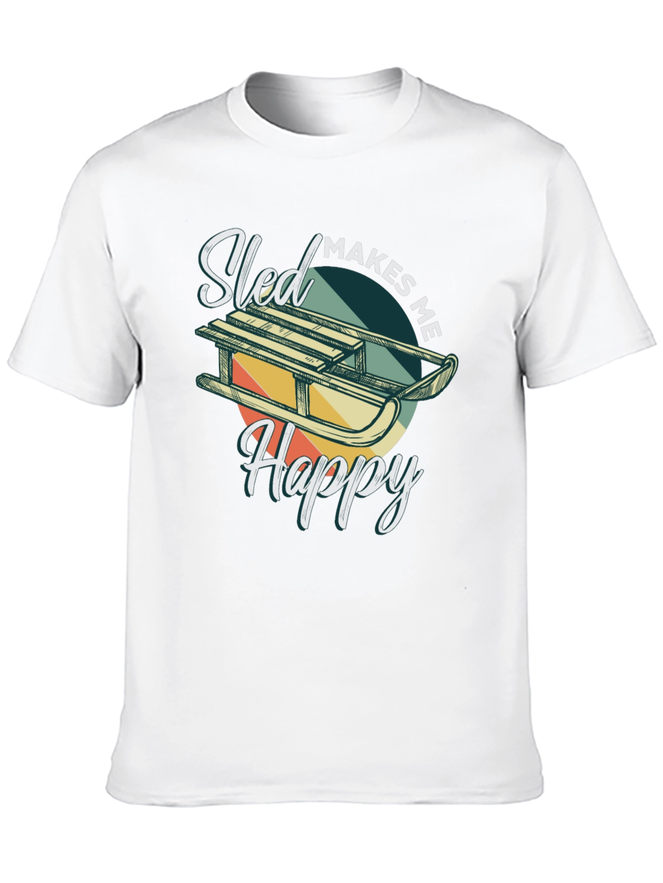 Black Sled Makes Me Happy T-Shirt view 10
