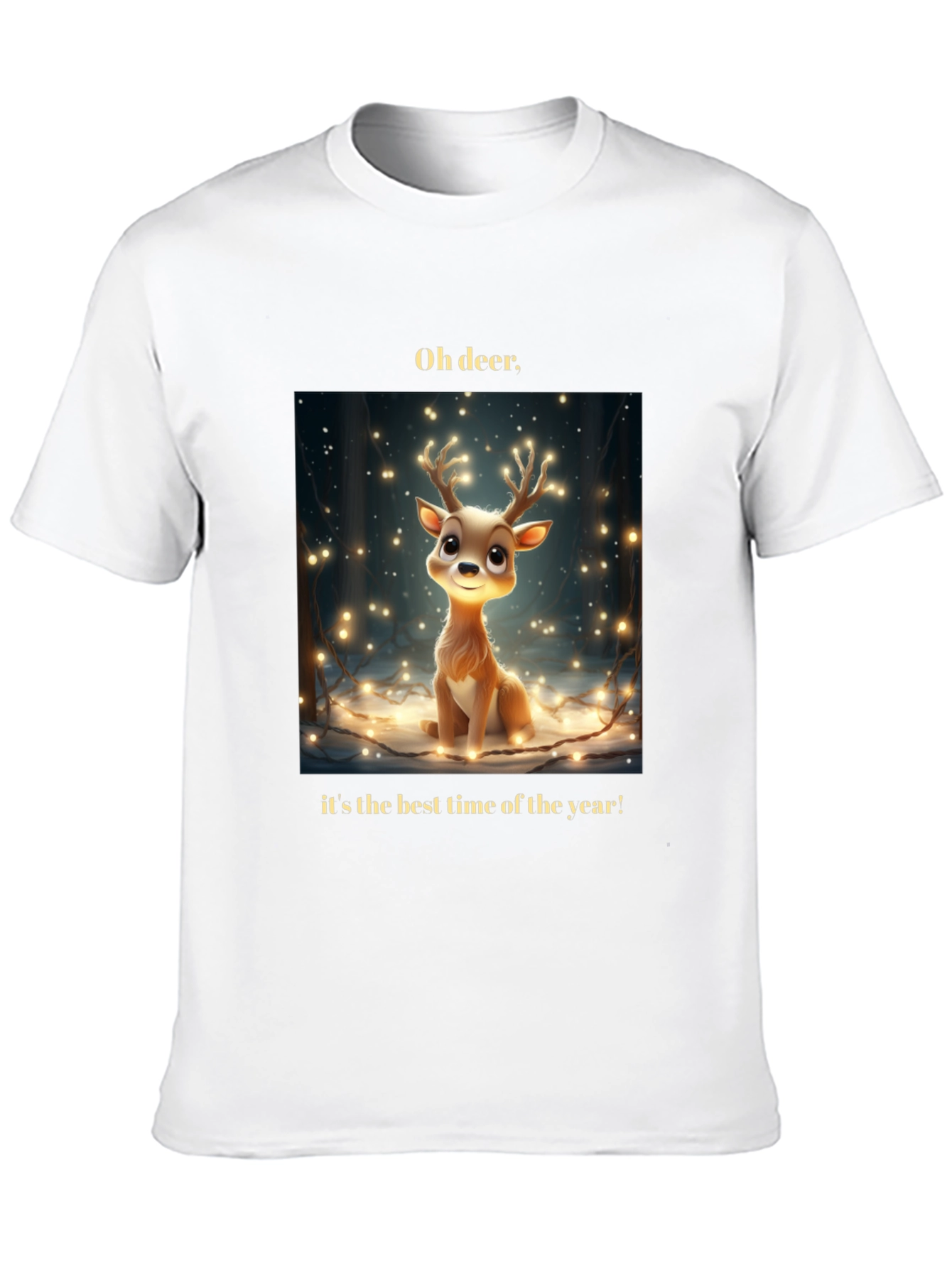 Black Oh Deer! Christmas T-Shirt - Best Time of Year view 10
