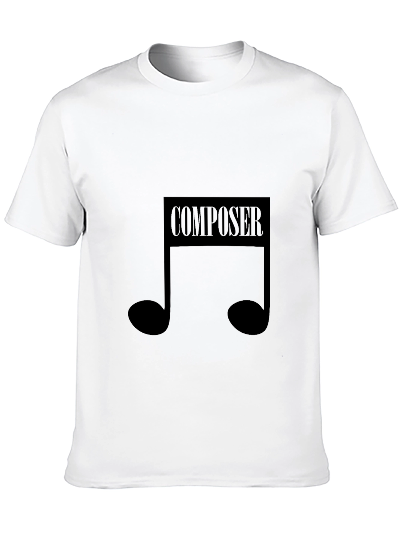 Black Composer Music Note Graphic Black T-Shirt view 10