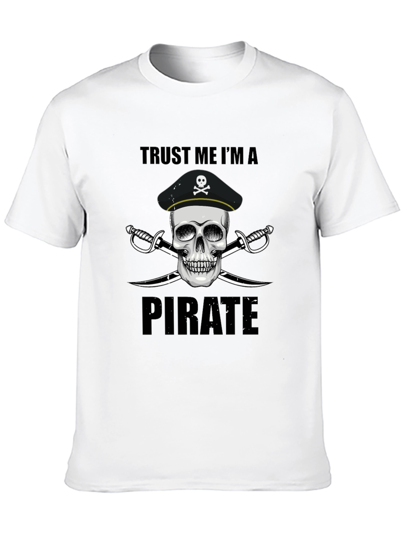 Black Trust Me I'm a Pirate Men's Black T-Shirt view 10