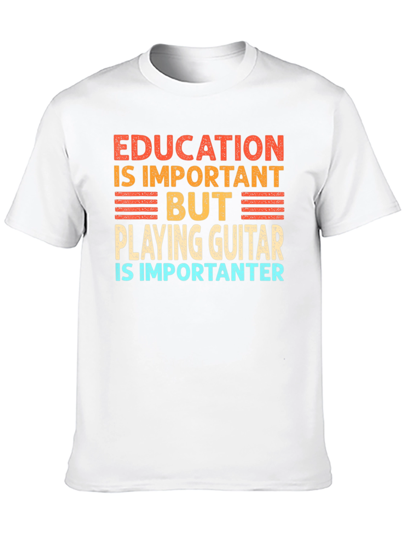 Black Funny Guitar Player T-Shirt Education is Important view 10
