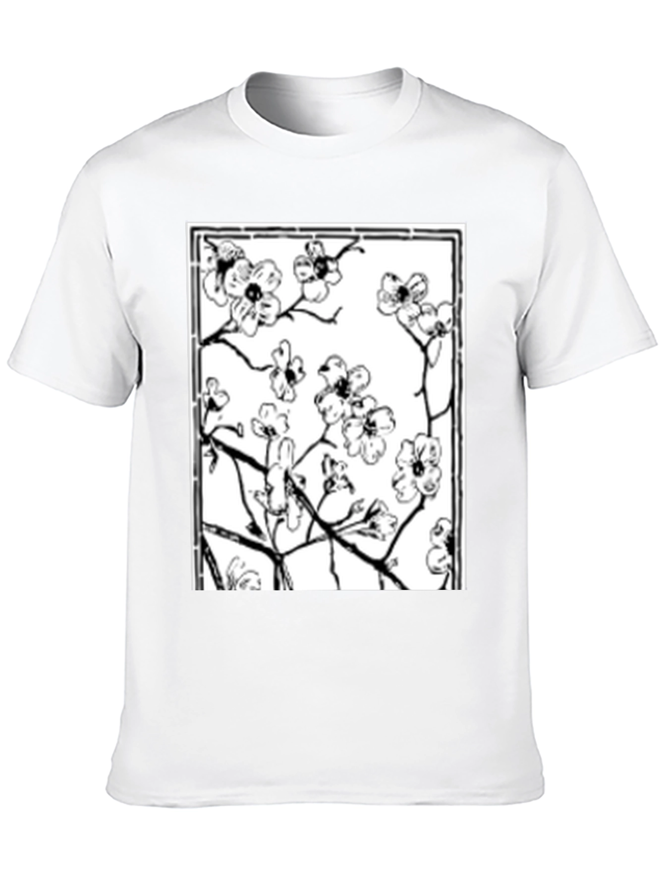 Black Floral Graphic Tee - Black Cotton Shirt view 10