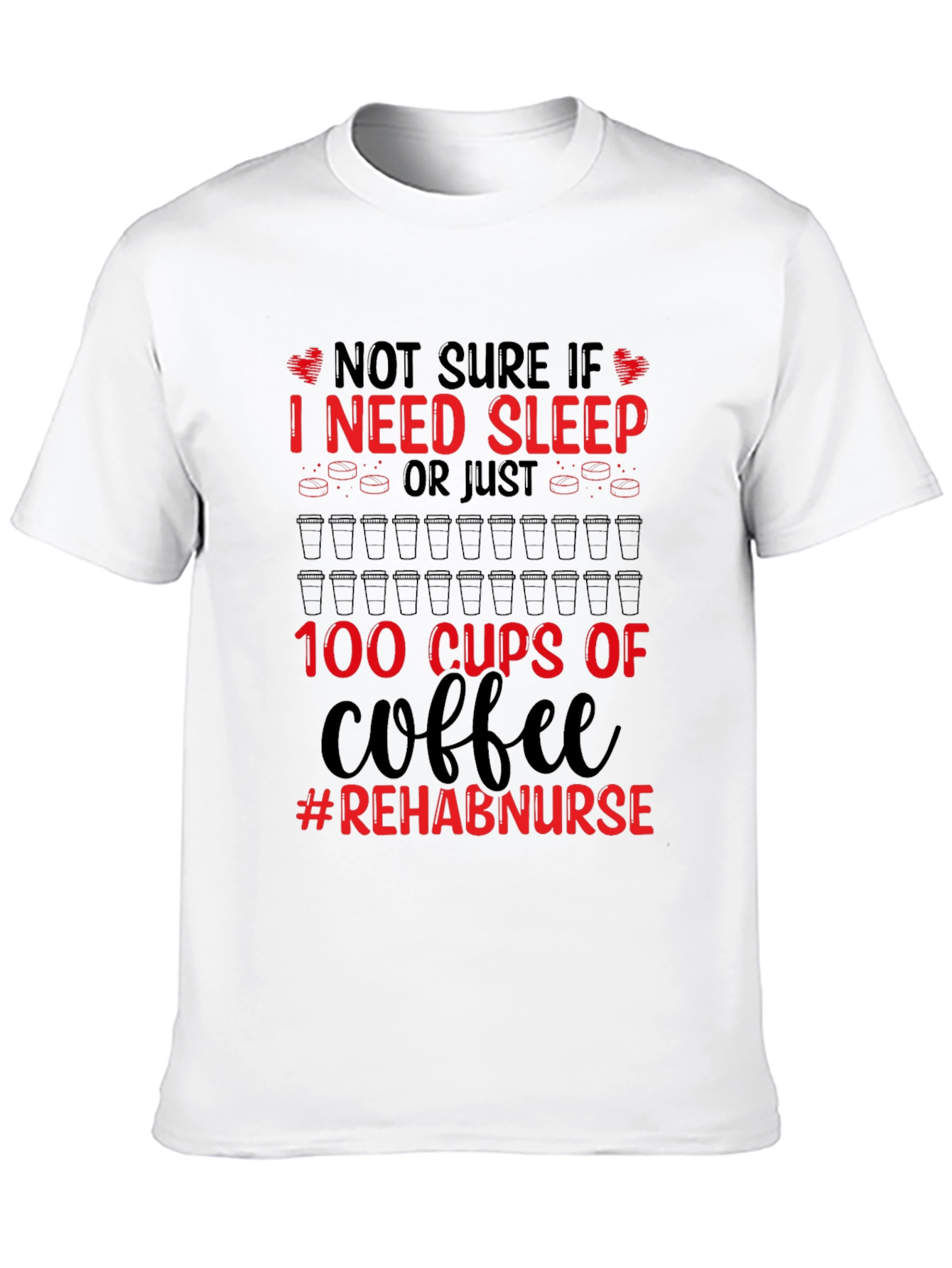 Black Rehab Nurse Coffee T-Shirt view 10