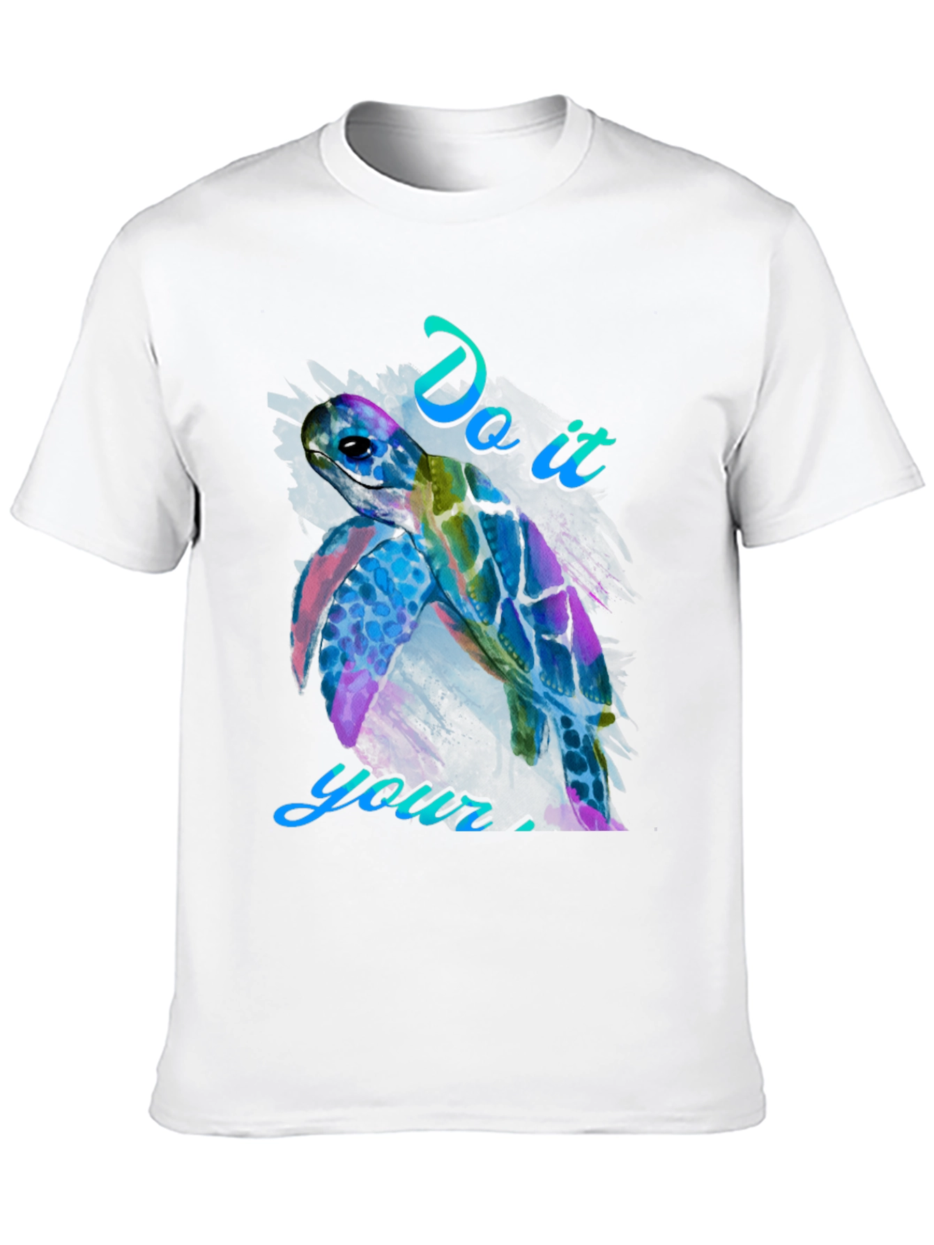 Black Do It Your Self Turtle Graphic Tee view 10