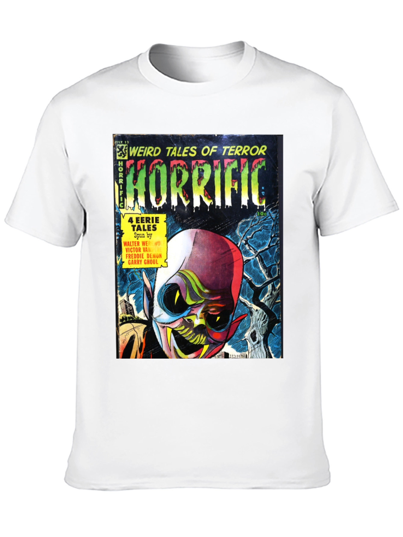Black Horrific Comic Book T-Shirt view 10