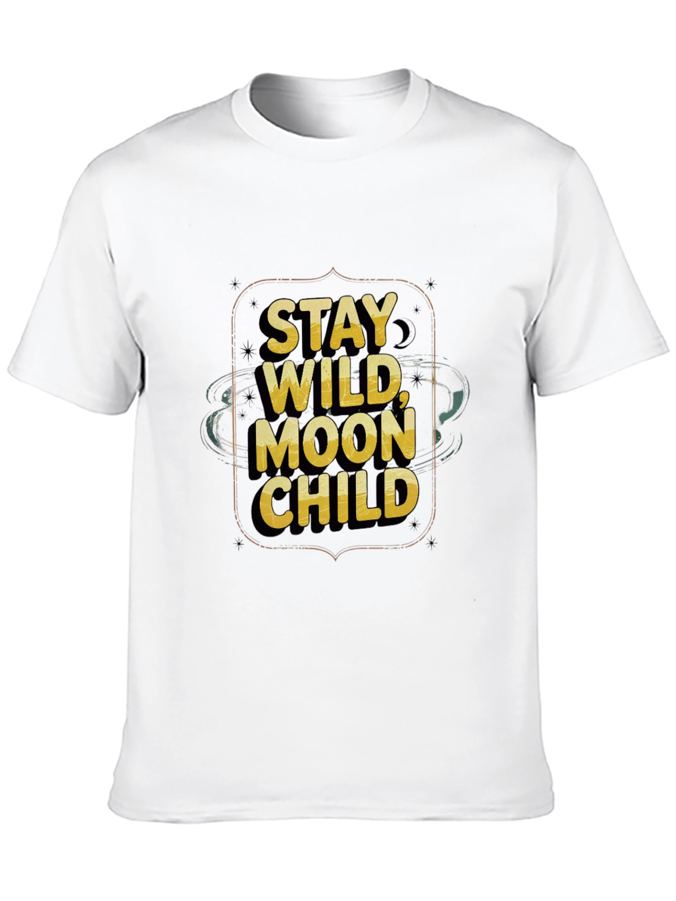 Black Stay Wild Moon Child Black Graphic Tee view 10