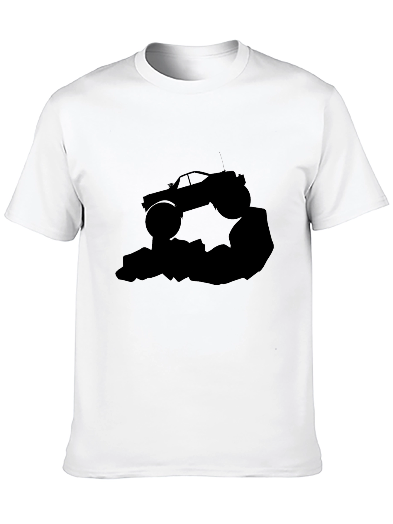 Black Monster Truck Graphic Tee - Black Cotton view 10