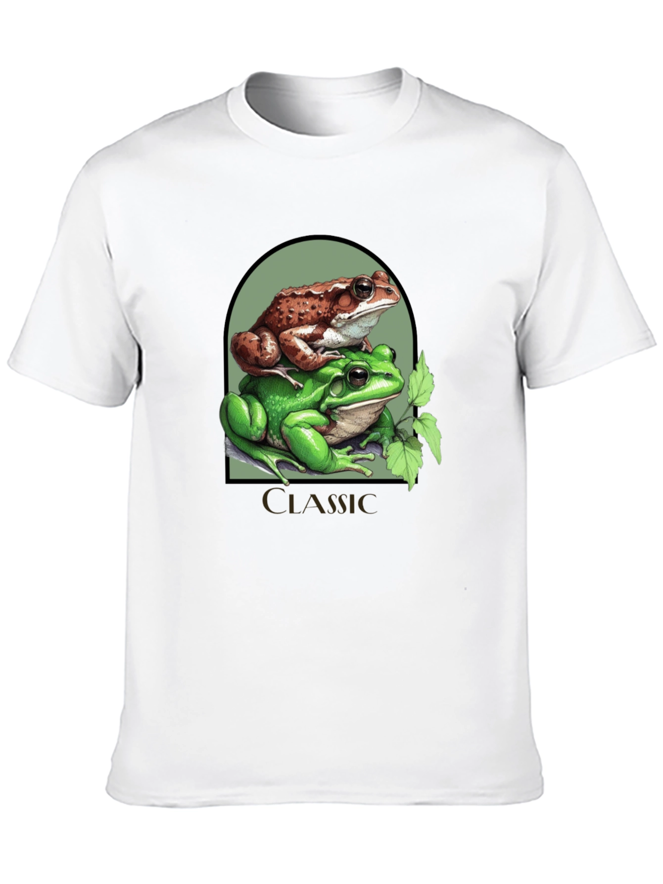 Black Classic Frog Stack T-Shirt - Novelty Graphic Tee view 10