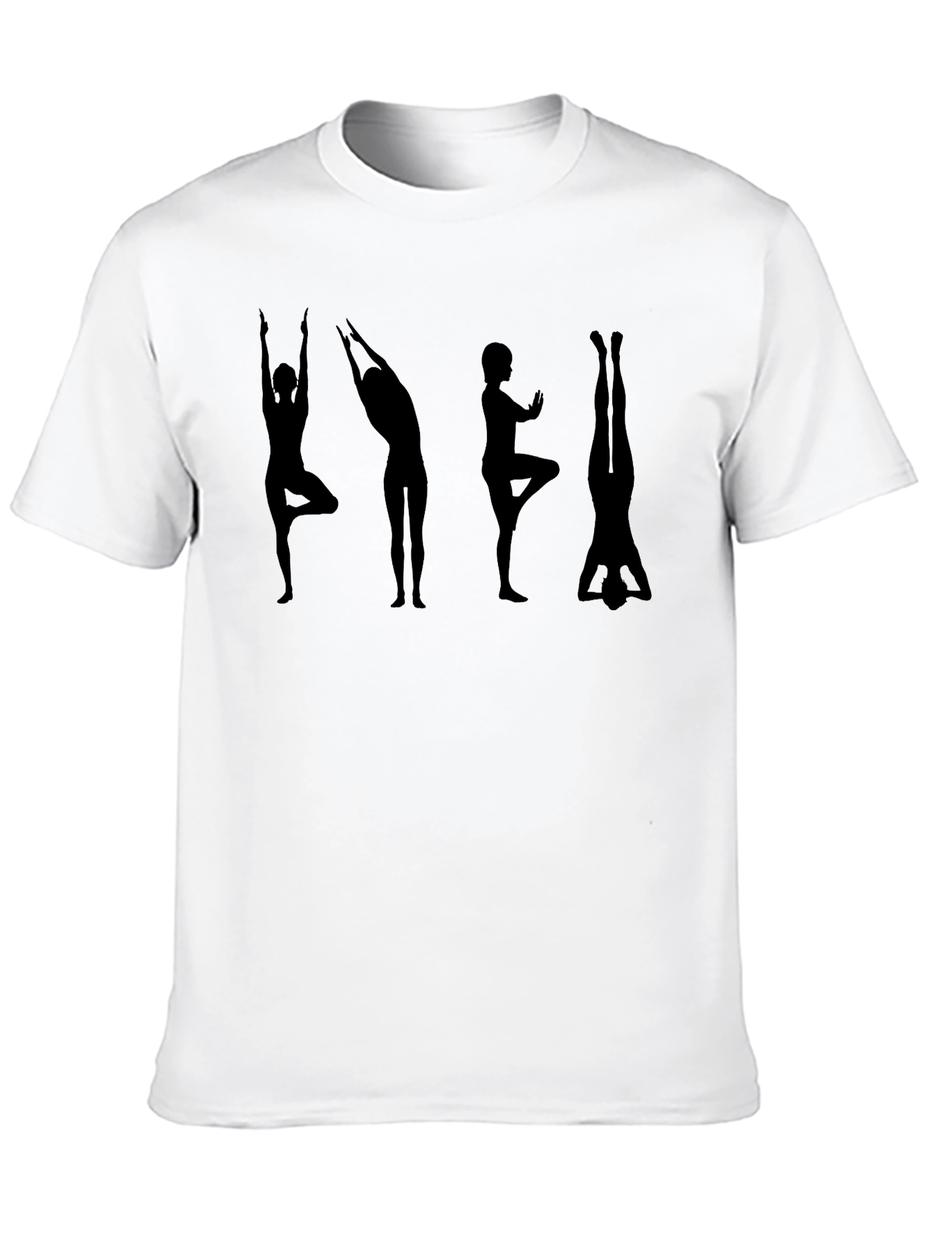 Black Yoga Pose Silhouette Black T-Shirt view 10