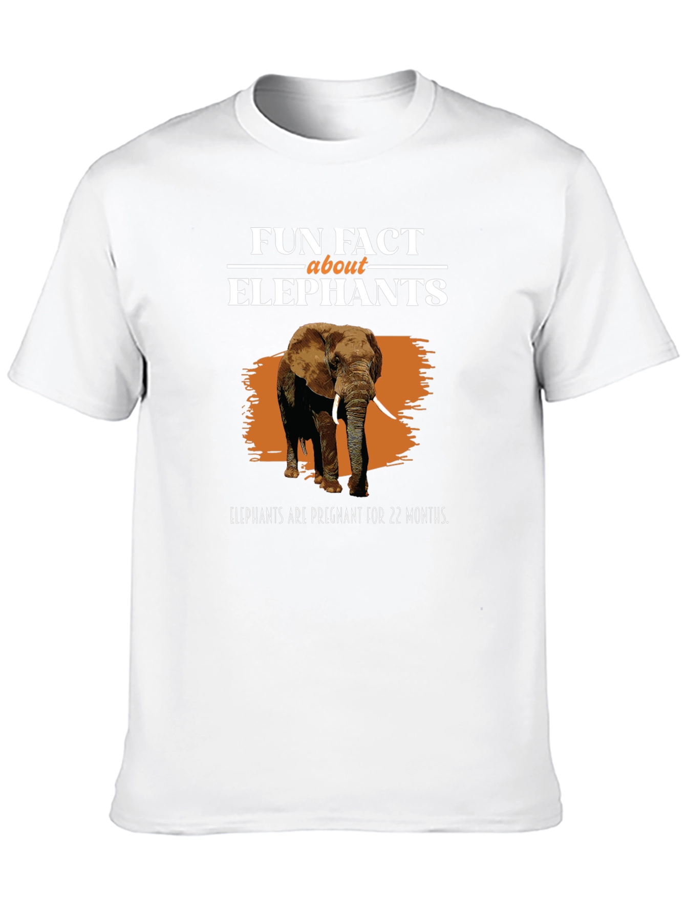 Black Fun Fact About Elephants Graphic T-Shirt view 10
