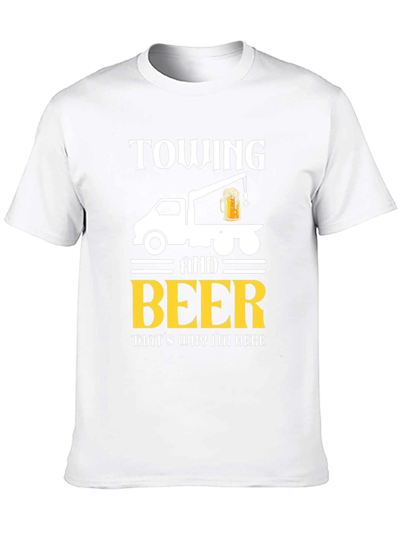 Black Towing & Beer T-Shirt - Funny Tow Truck Driver Tee view 10