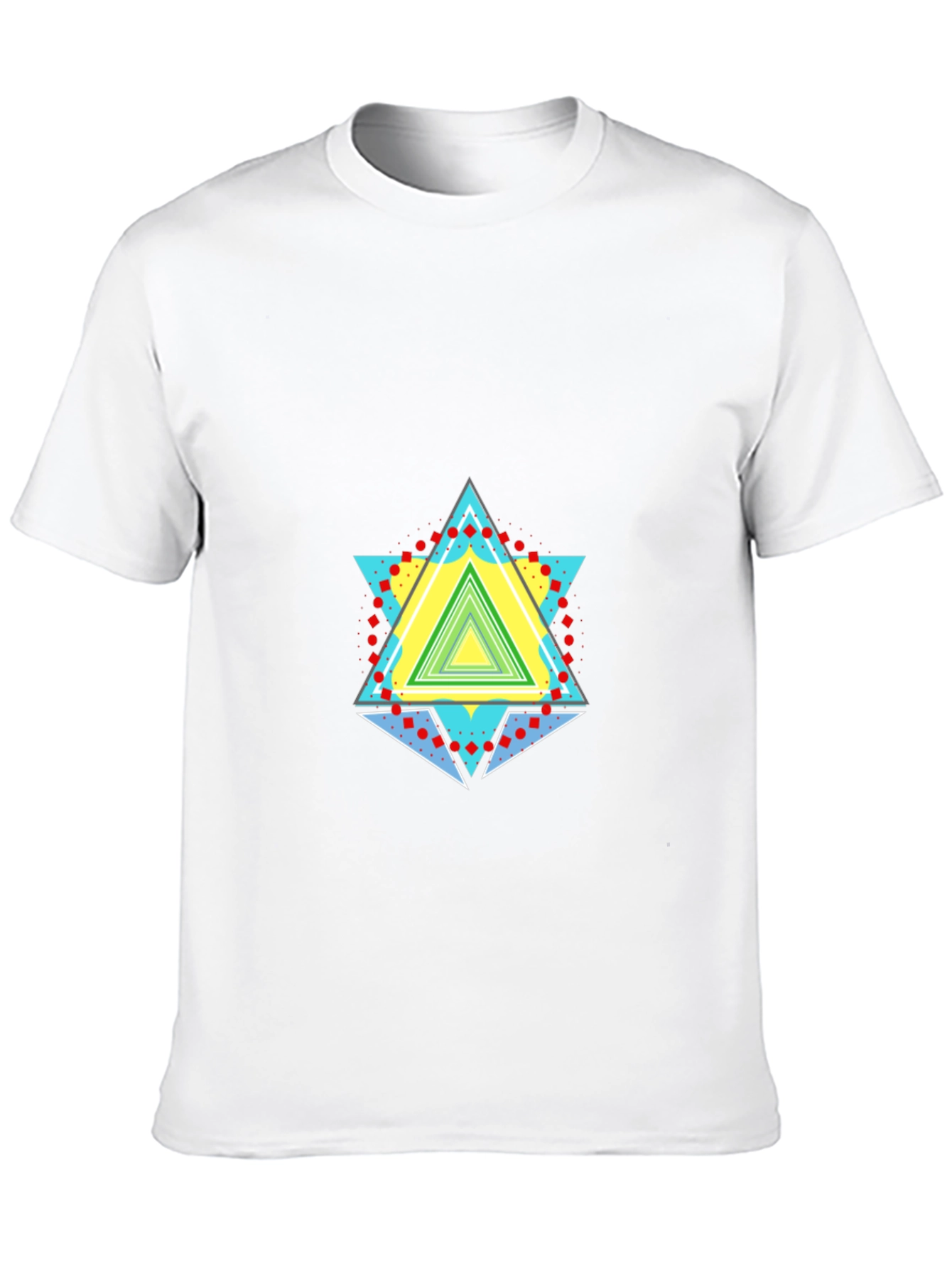 Black Geometric Triangle Graphic Black T-Shirt view 10