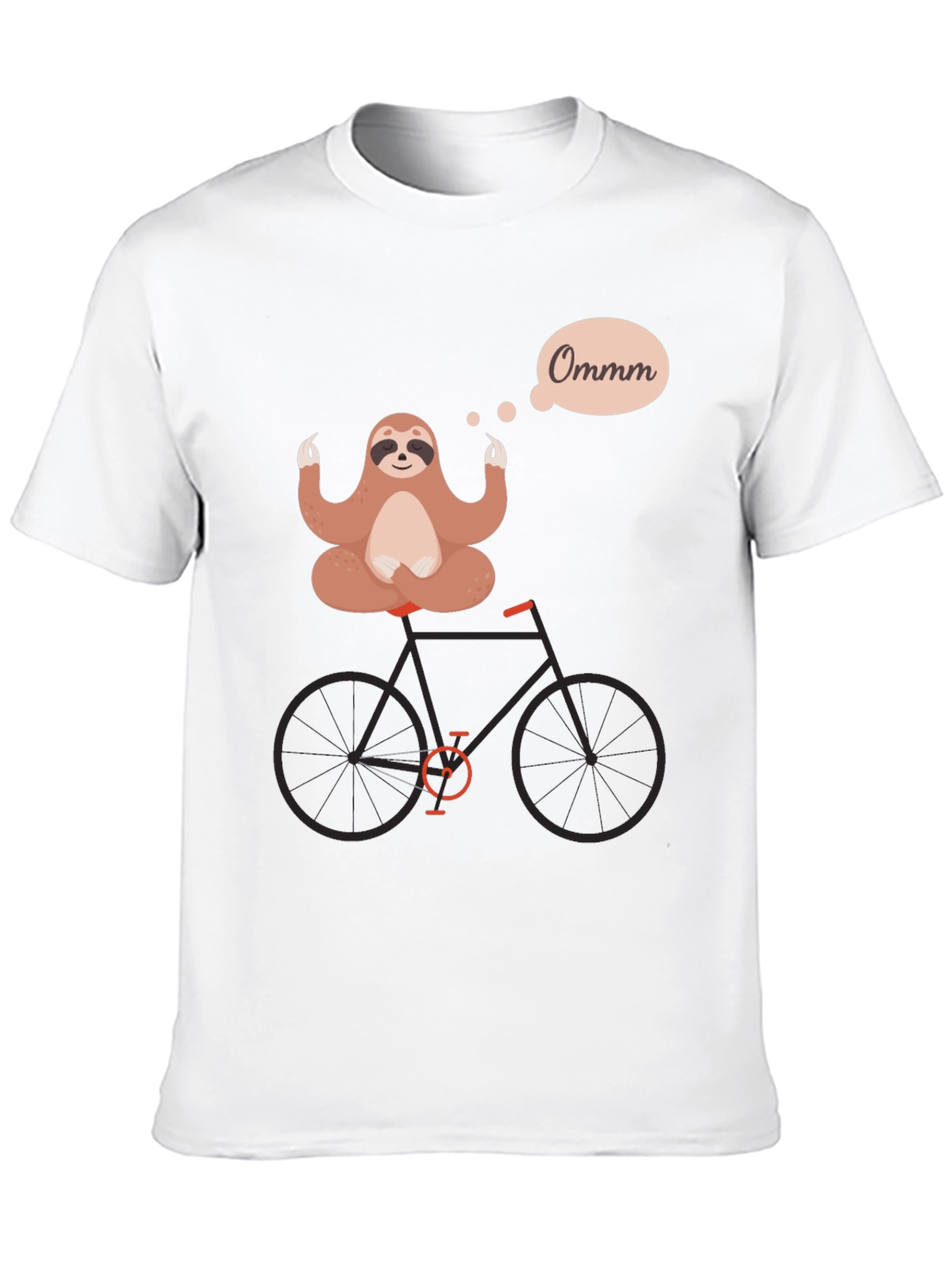 Black Yoga Sloth on Bike Graphic Tee - Relaxed & Funny view 10