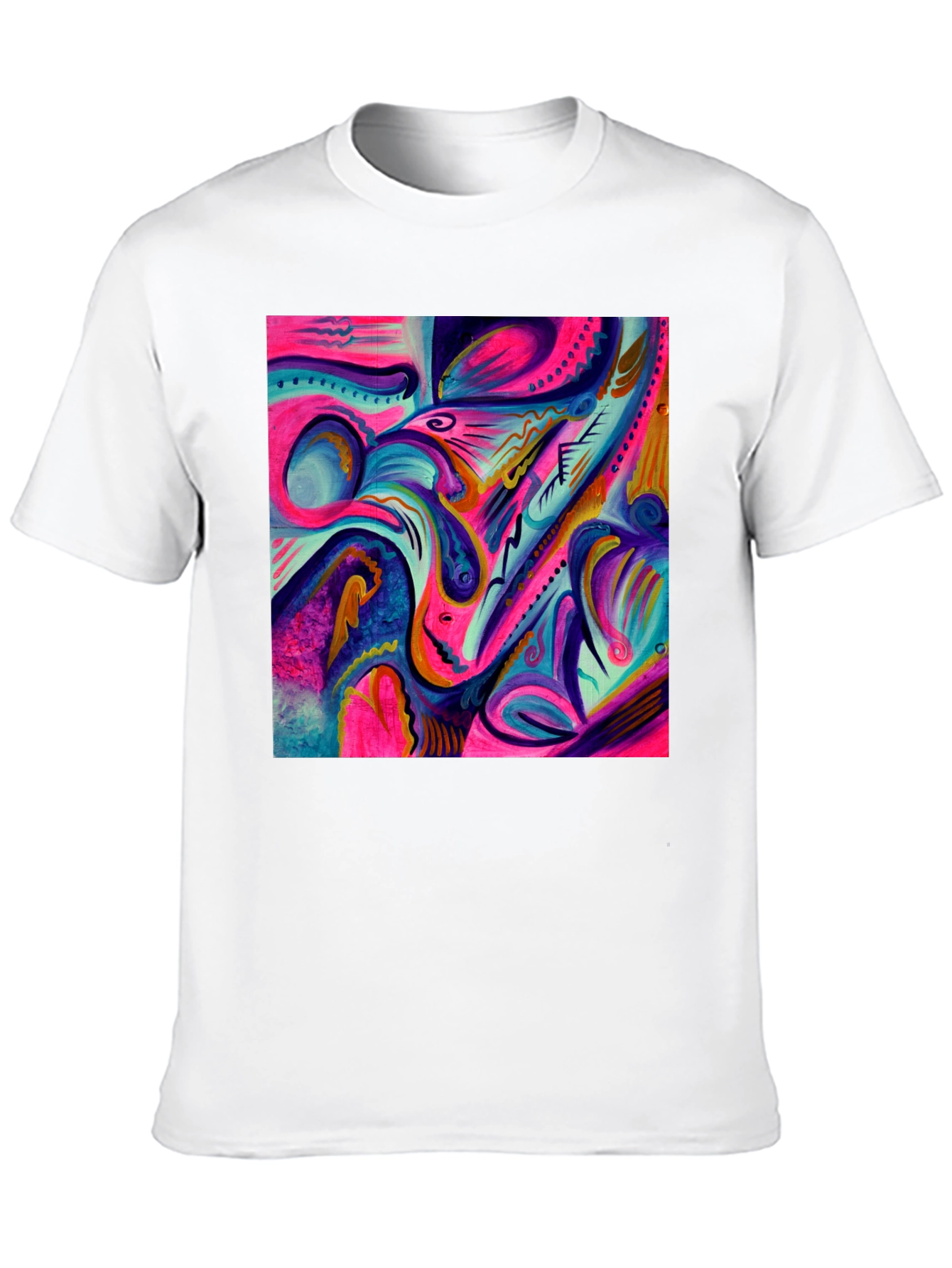 Black Abstract Art Printed Black T-Shirt view 10