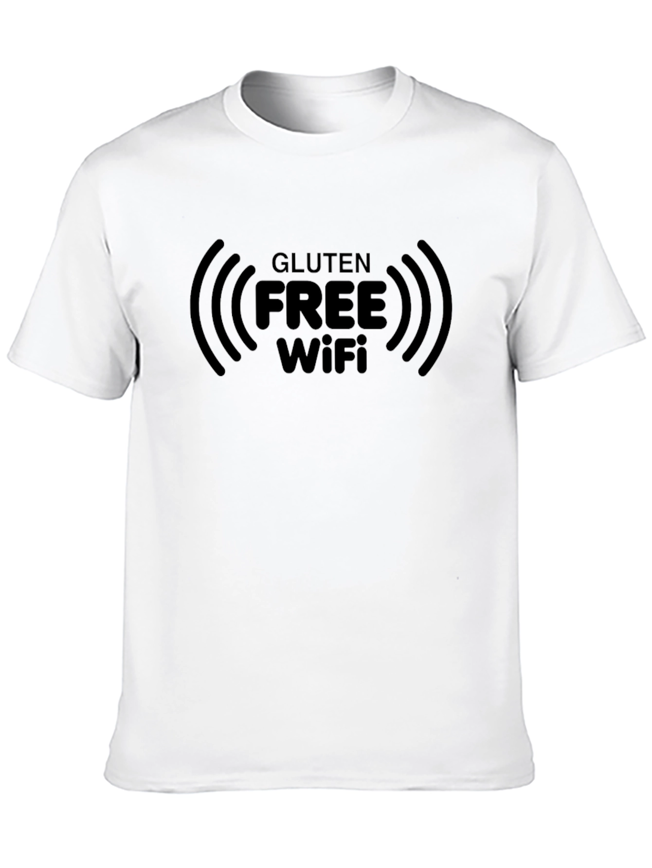 Black Gluten Free WiFi T-Shirt - Funny Novelty Tee view 10