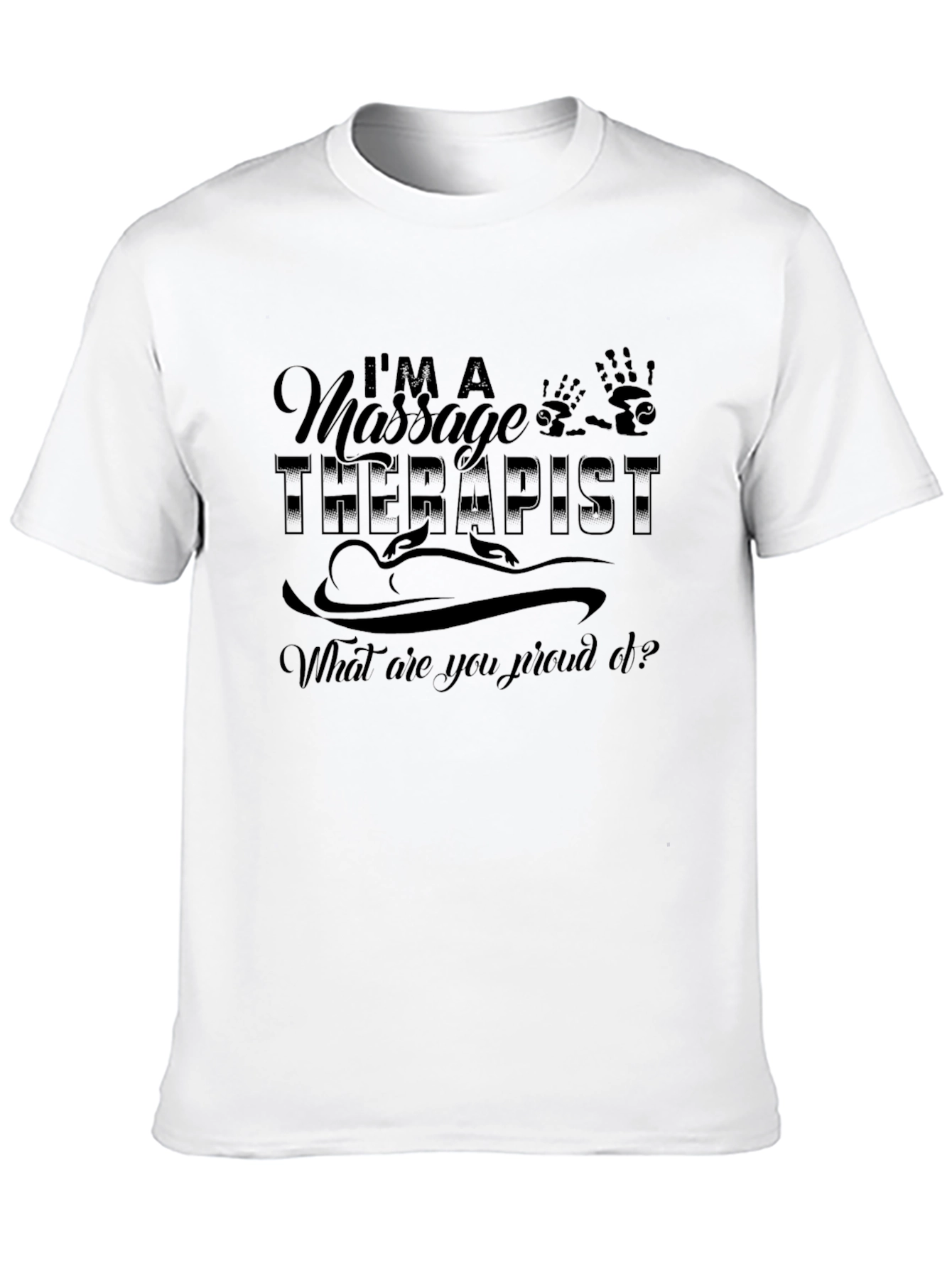Black Massage Therapist Graphic Tee - Proud Profession Shirt view 10