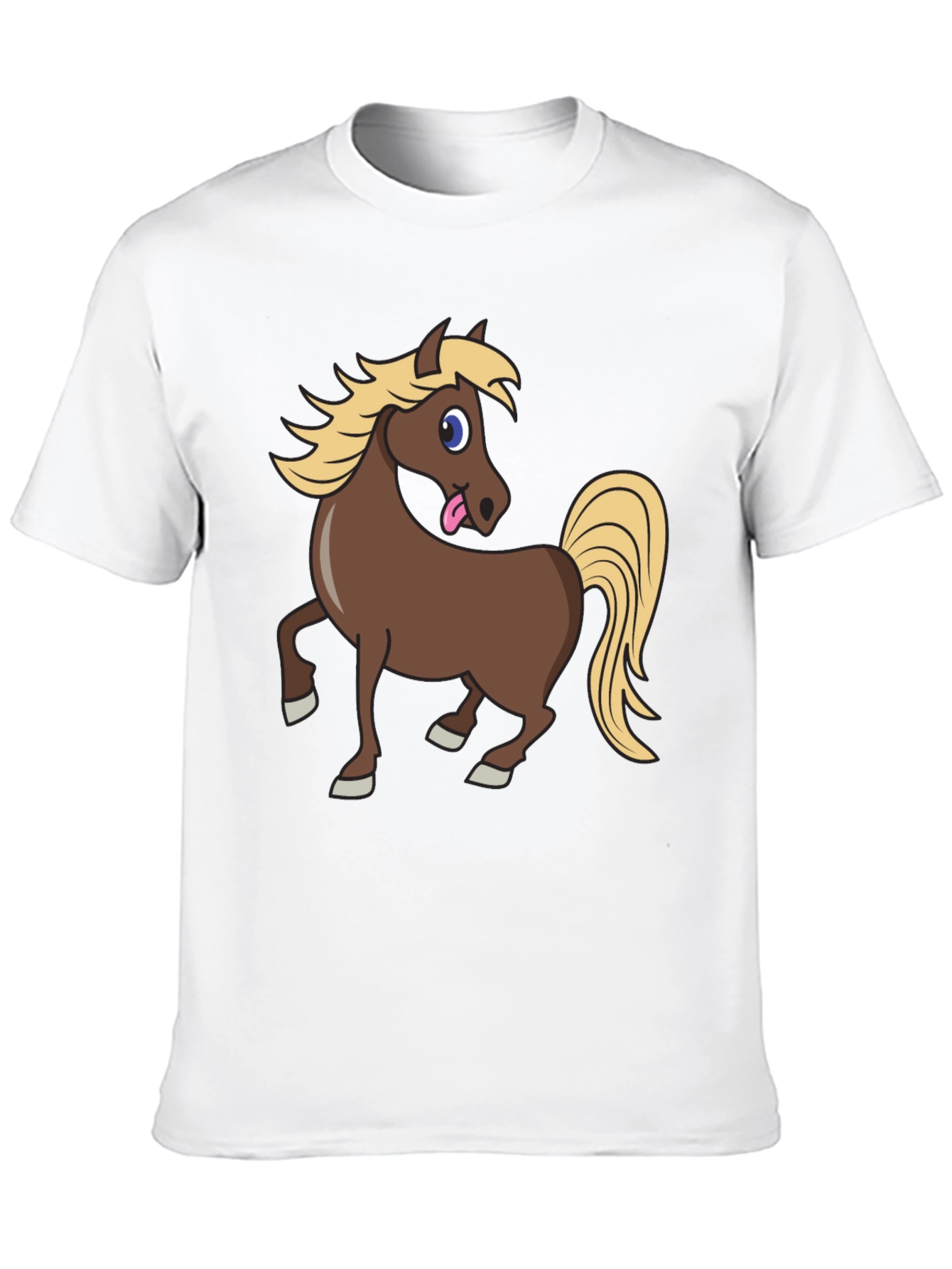 Black Funny Horse Tongue Out Black T-Shirt view 10